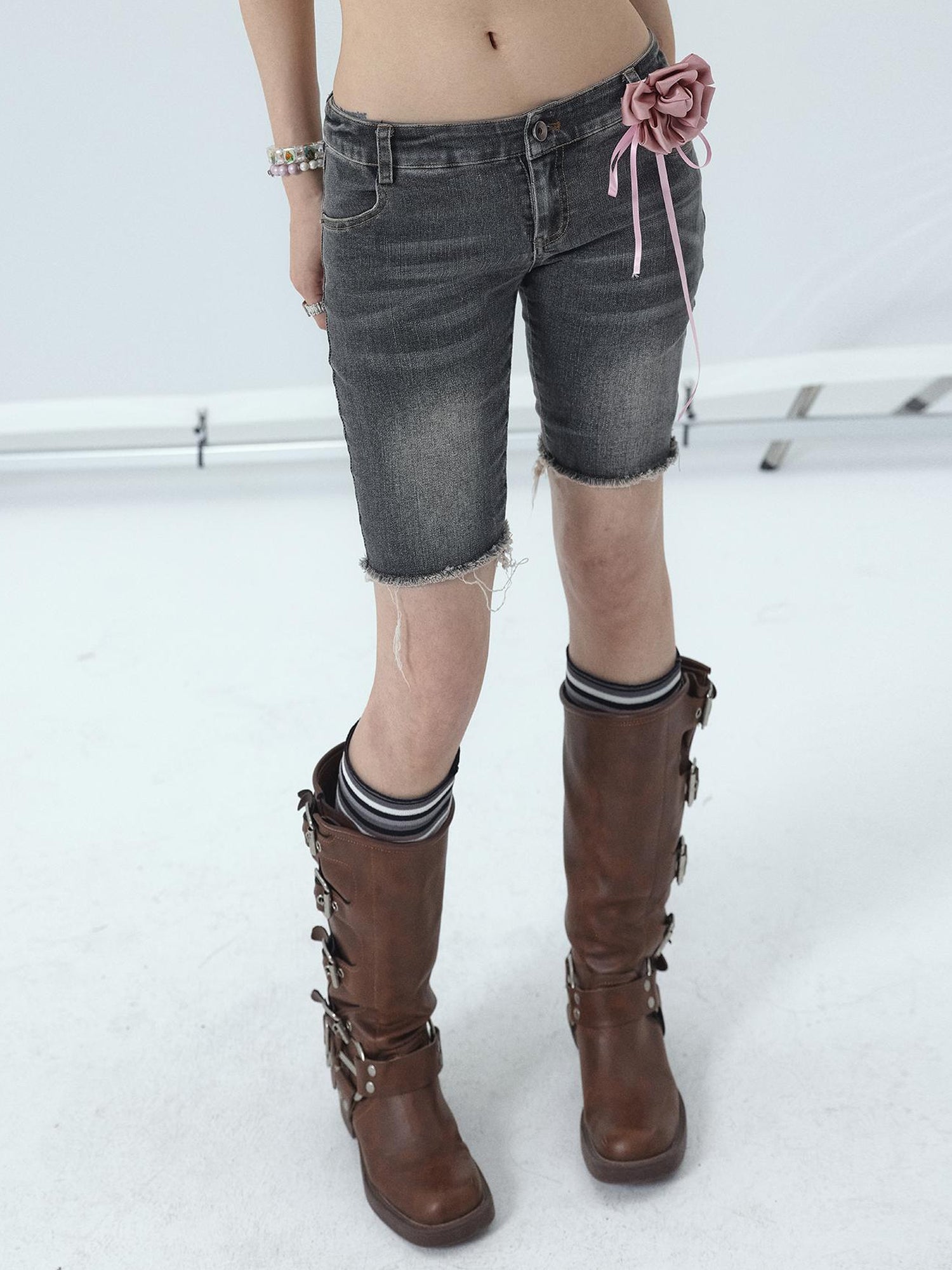 Achihara Tomboy Wash Denim Shorts