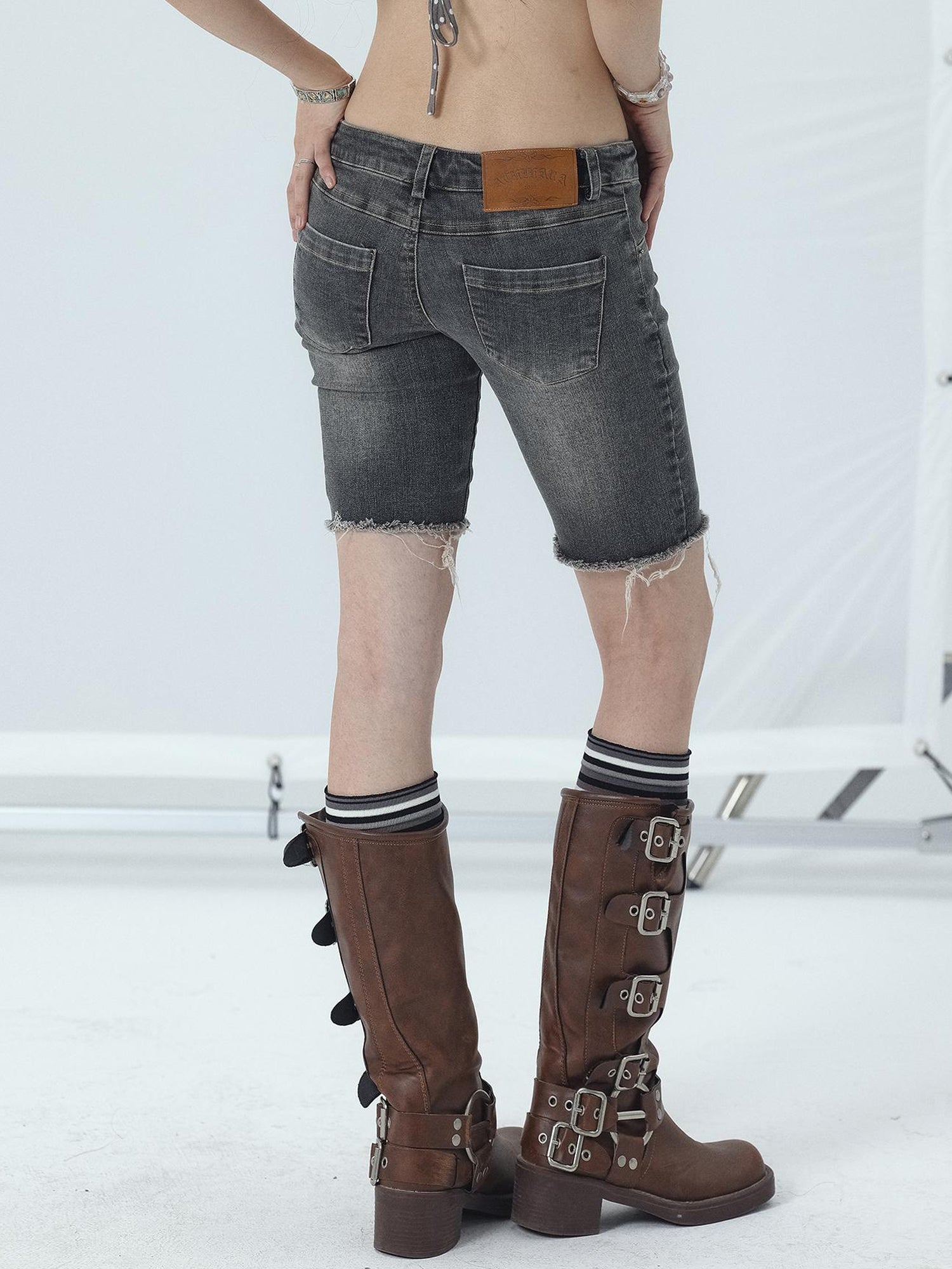 Achihara Tomboy Wash Denim Shorts