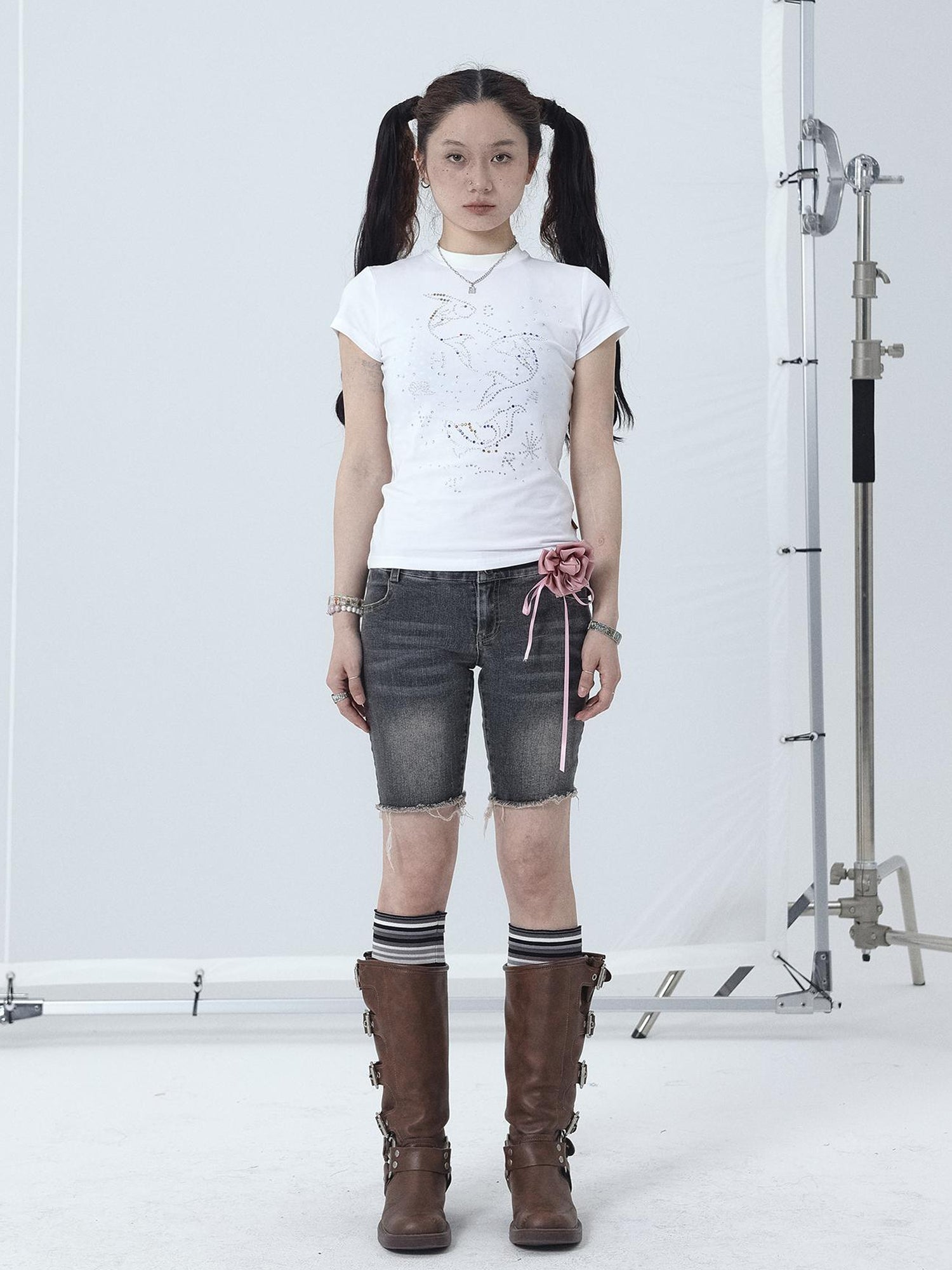 Achihara Tomboy Wash Denim Shorts