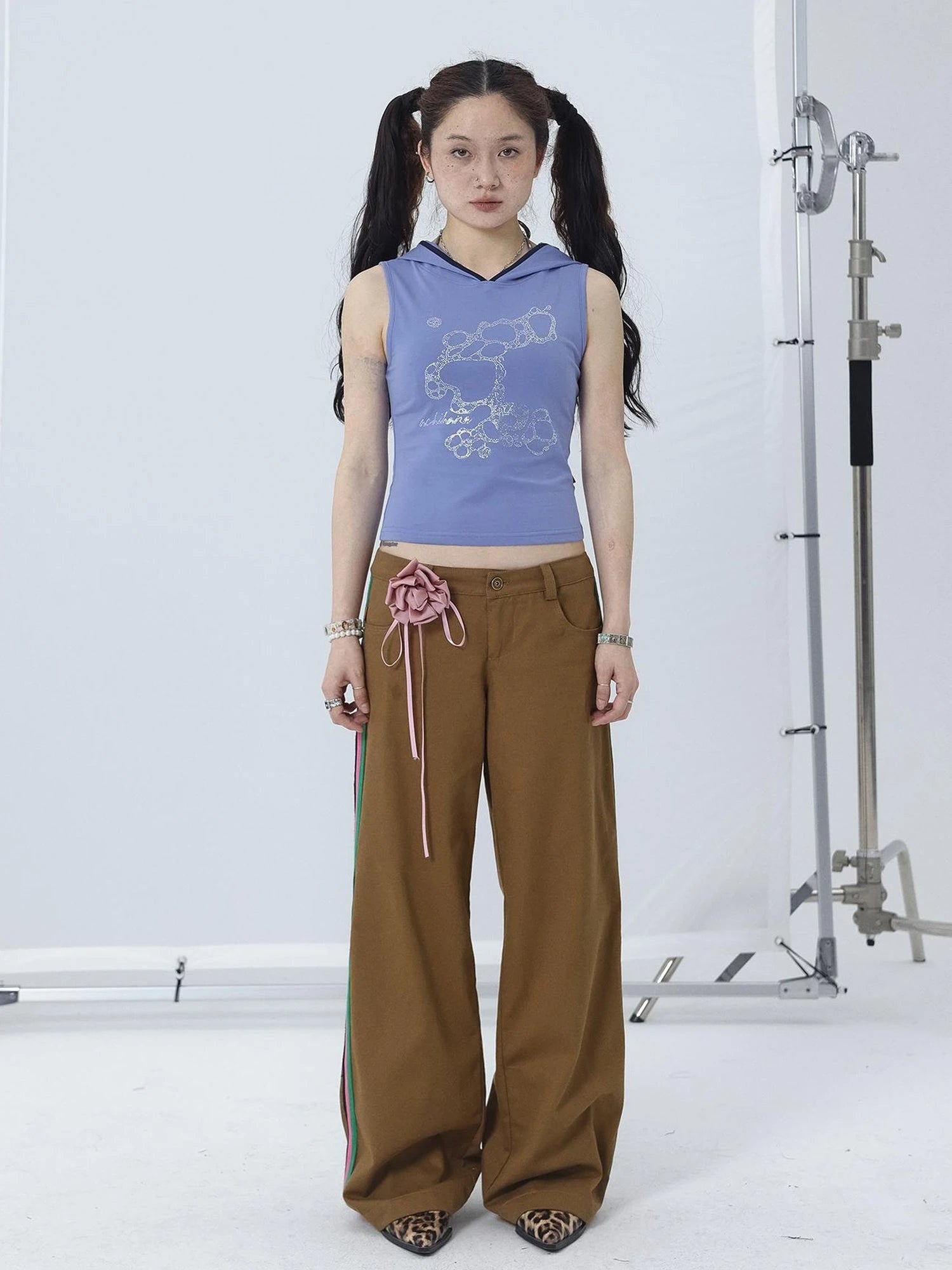 Tropical Fish Rhinestone Sleeveless Crop Top