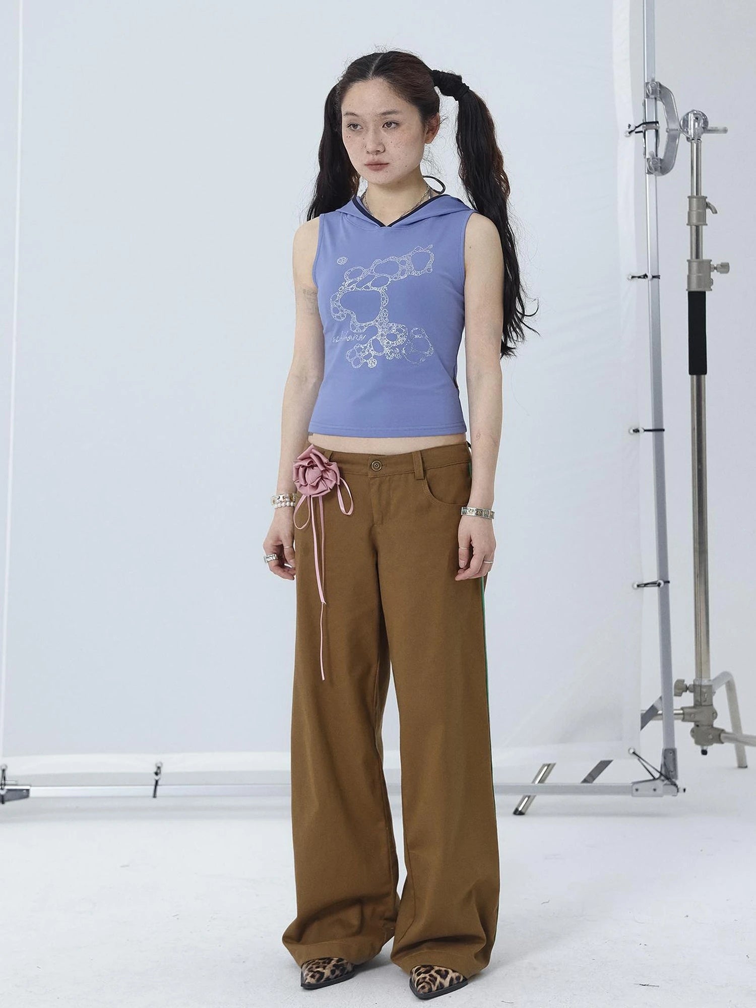 Tropical Fish Rhinestone Sleeveless Crop Top
