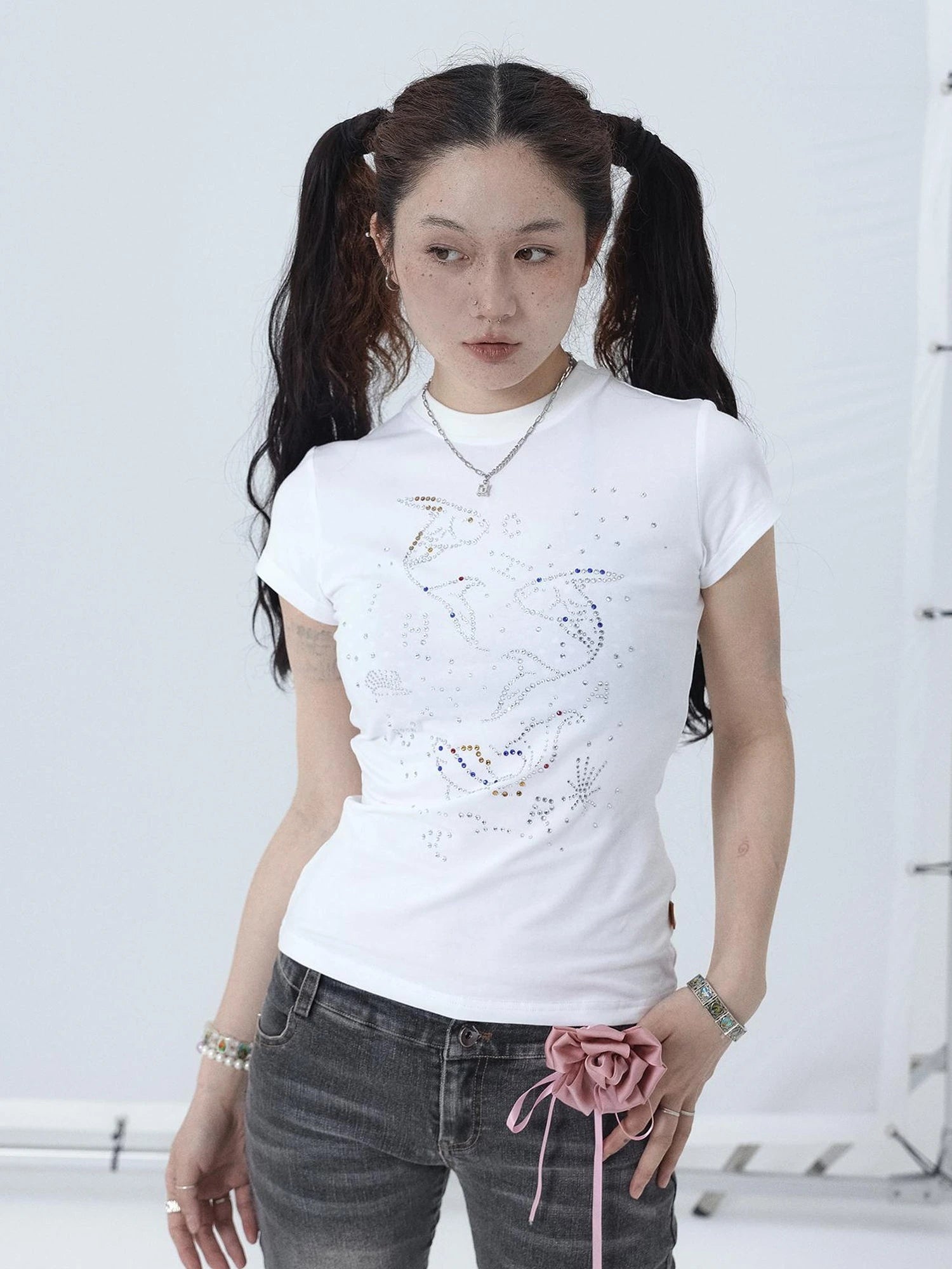 Tropical Fish Rhinestone Summer Tee & Tank Top Set