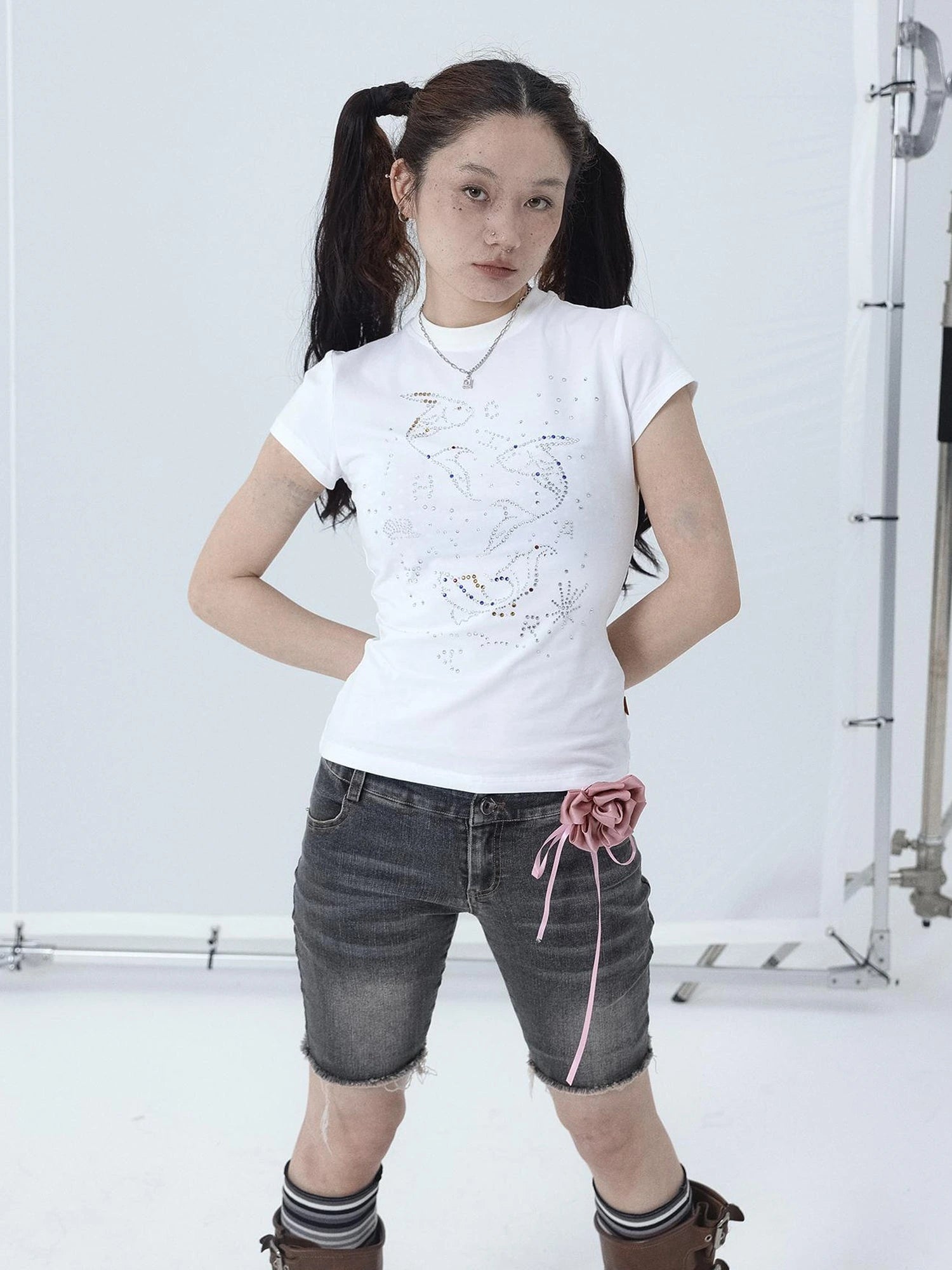Tropical Fish Rhinestone Summer Tee & Tank Top Set