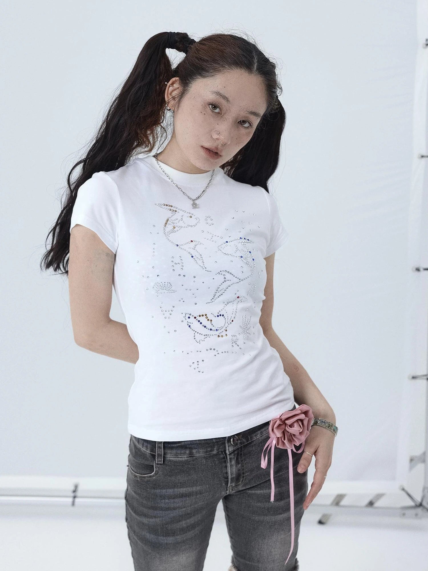 Tropical Fish Rhinestone Summer Tee & Tank Top Set