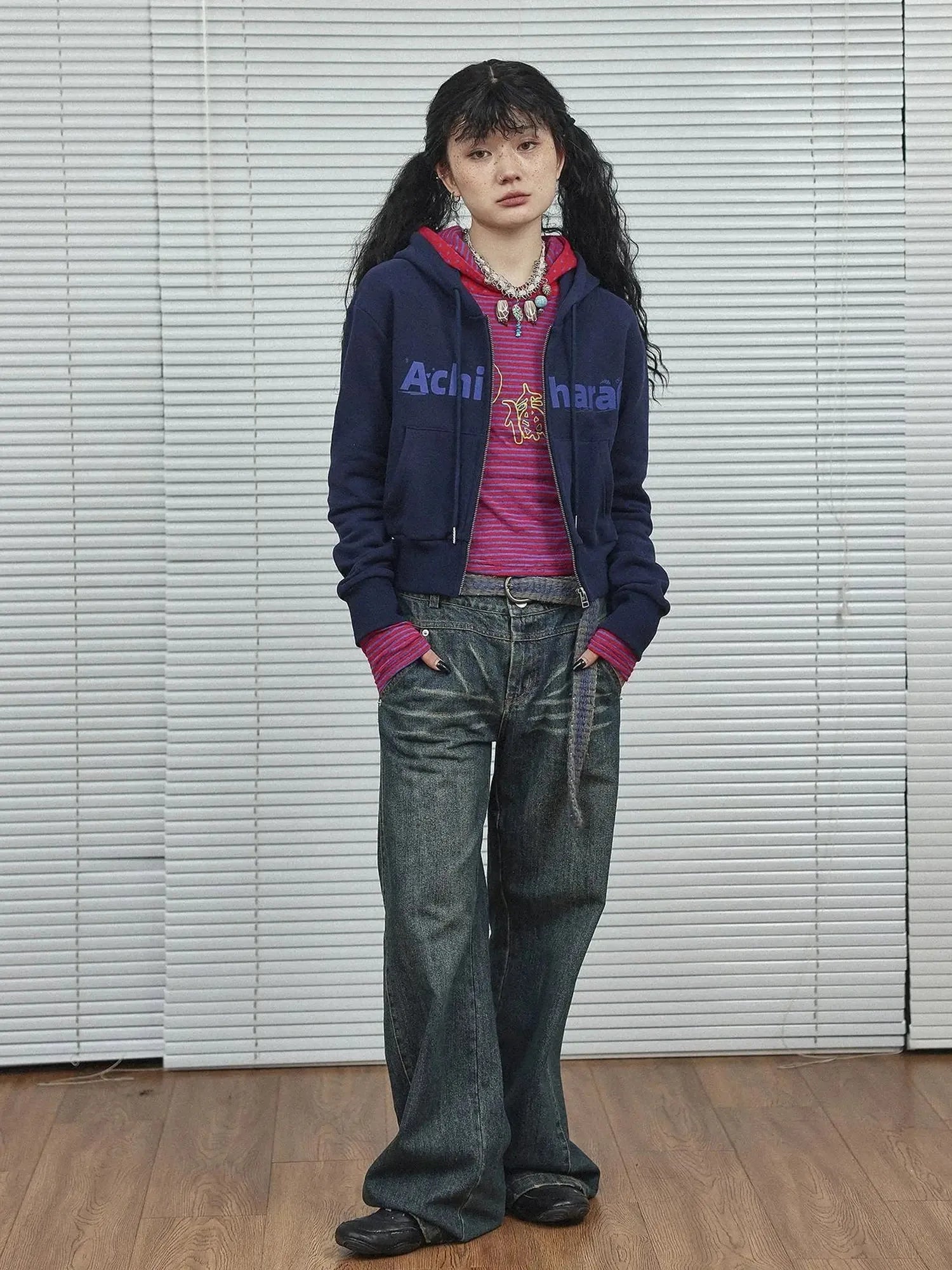 Universe Stripe Hoodie Soft Vintage Print Tee