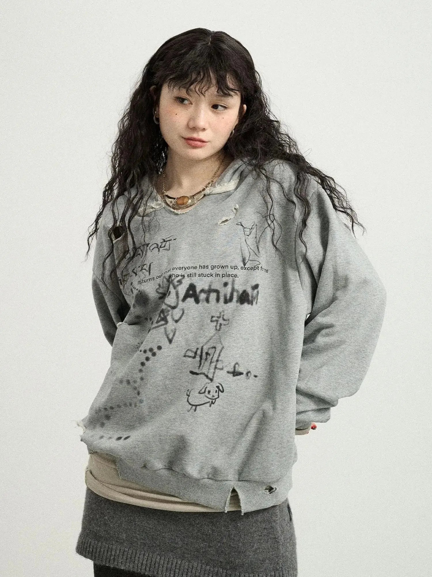 Utopia Distressed Hoodie