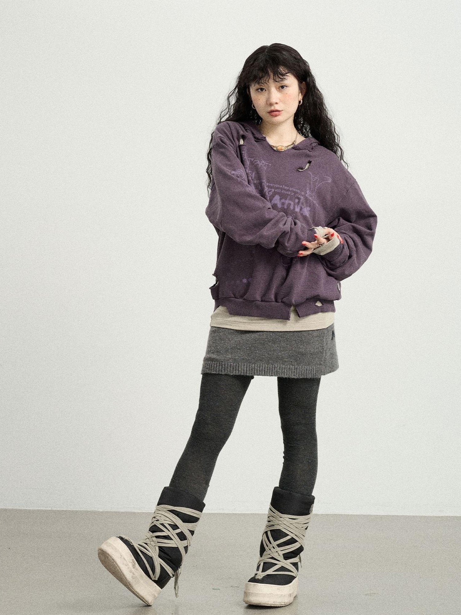 Achihara Utopia Distressed Hoodie