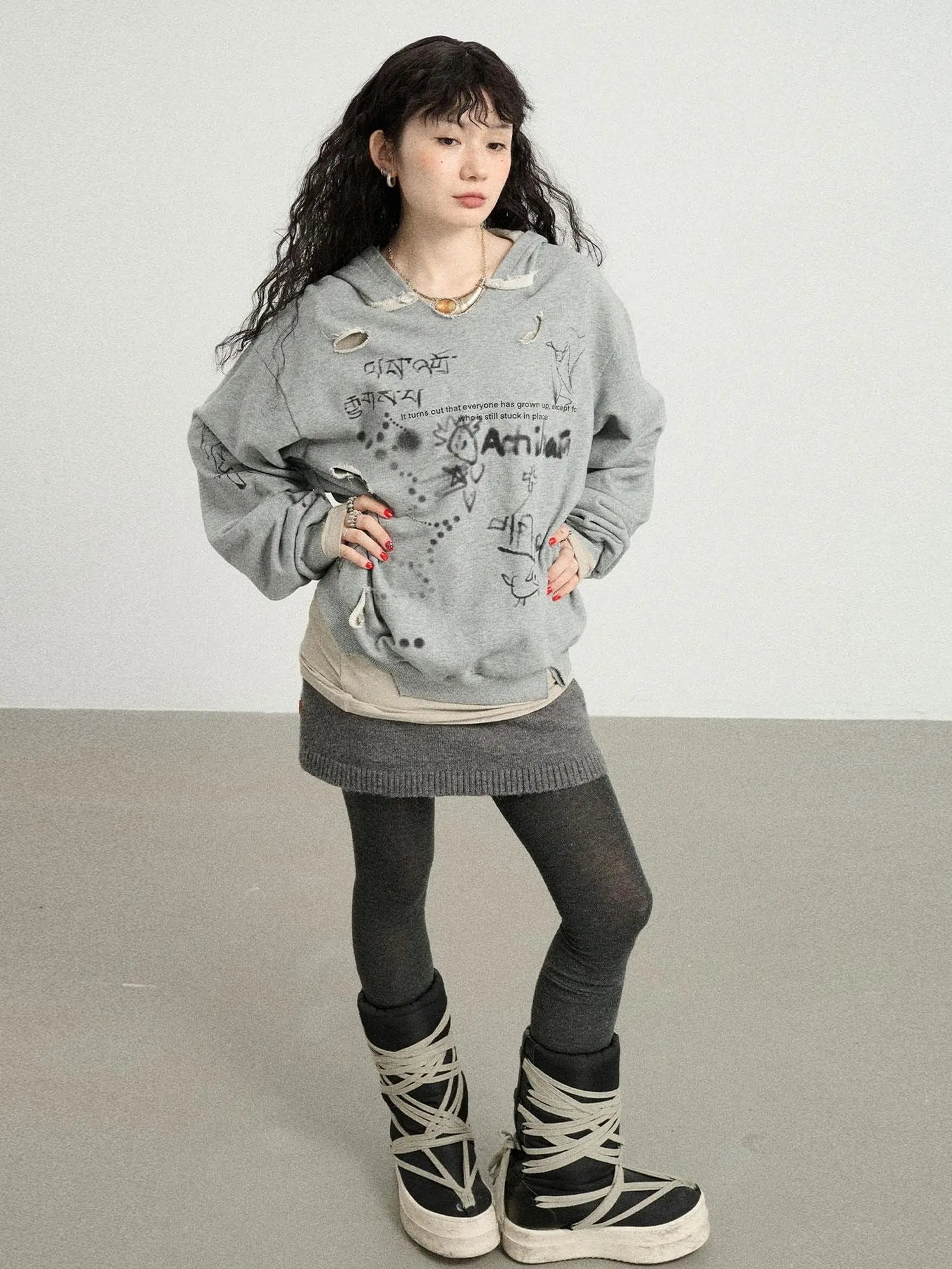 Utopia Distressed Hoodie