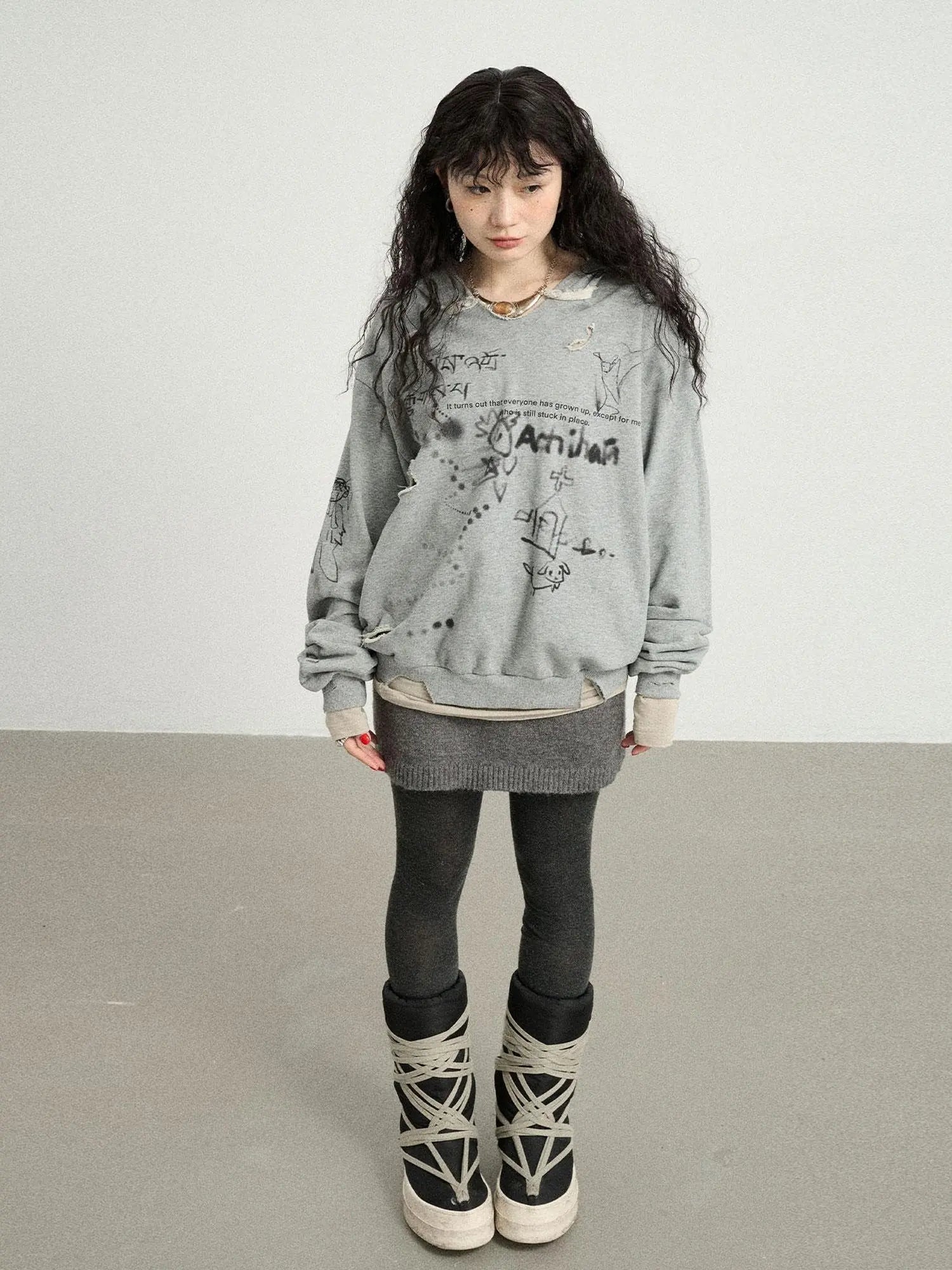 Utopia Distressed Hoodie