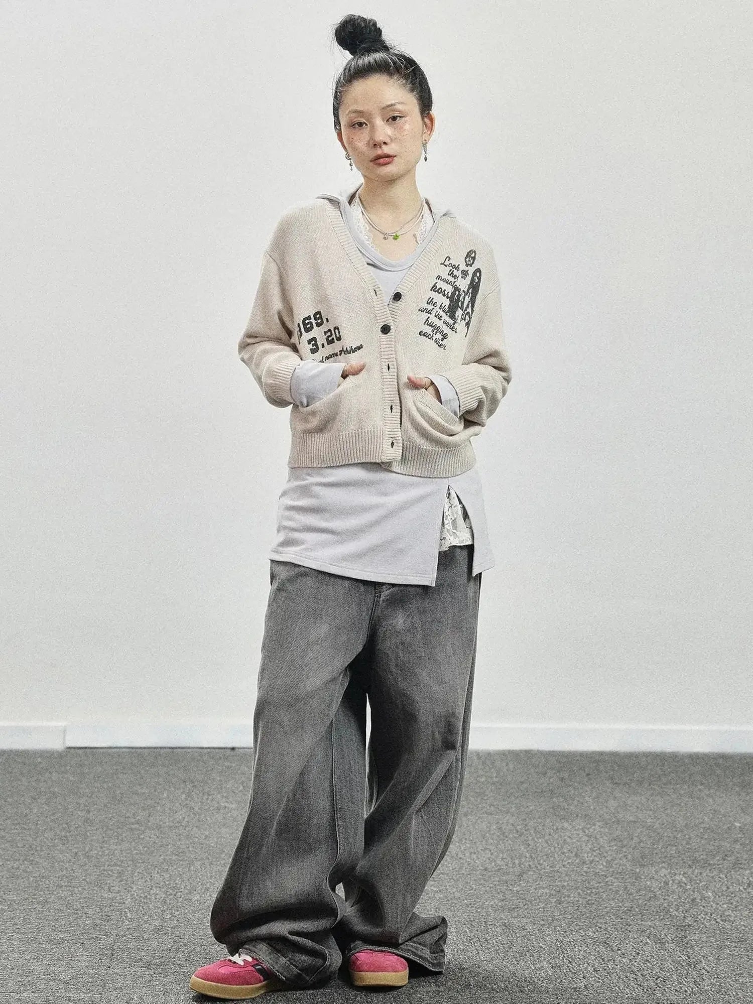 Vintage Love Knit Sweater With Lennon Ono Print