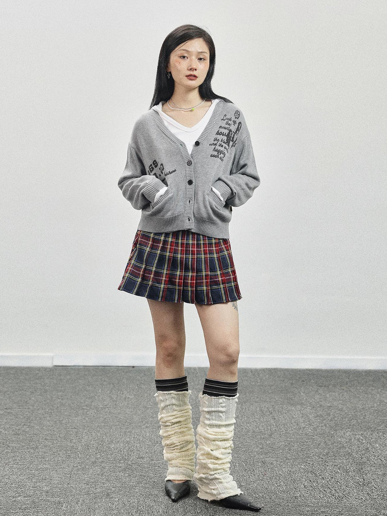 Achihara Vintage Love Knit Sweater With Lennon Ono Print