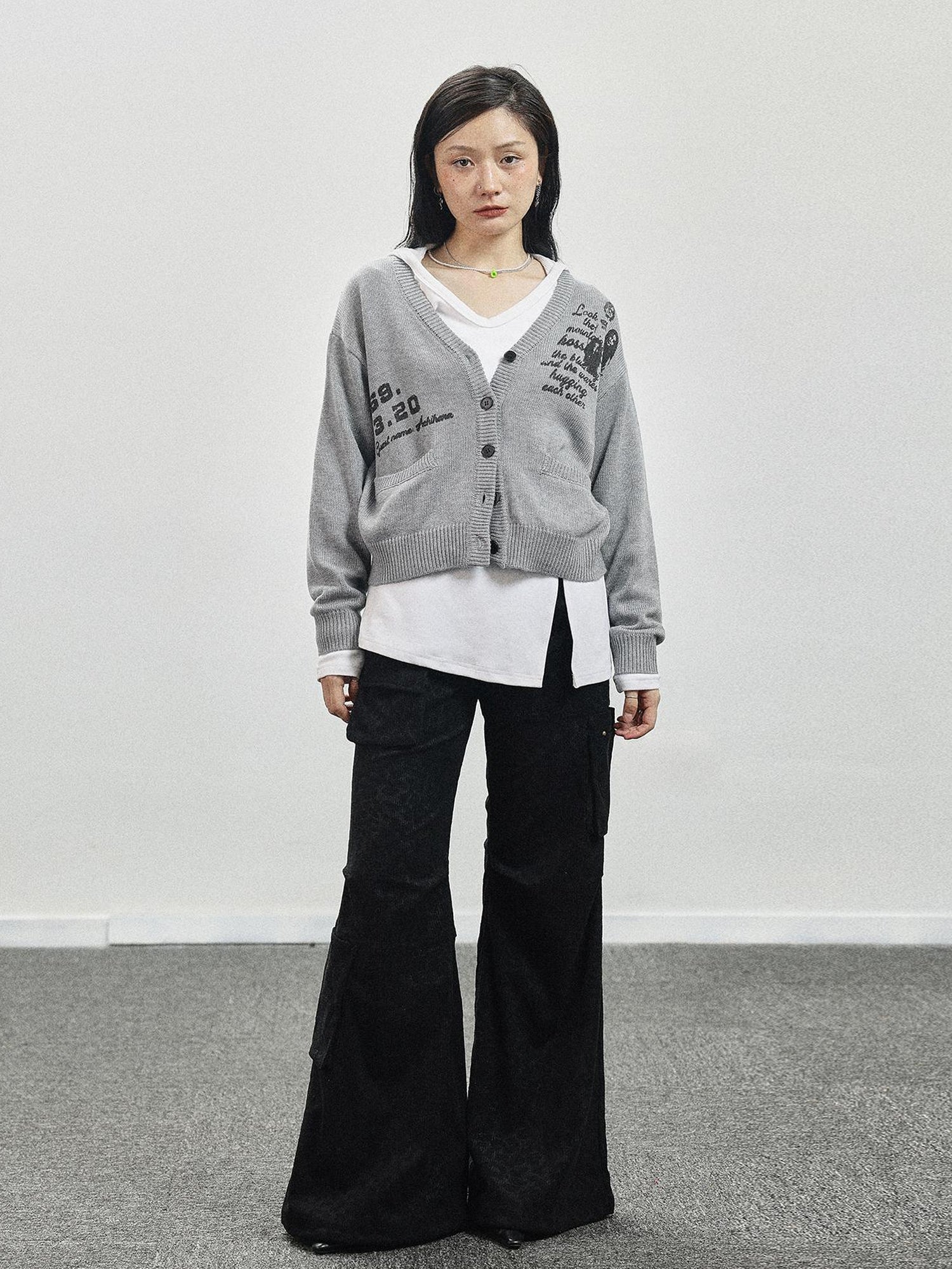 Achihara Vintage Love Knit Sweater With Lennon Ono Print
