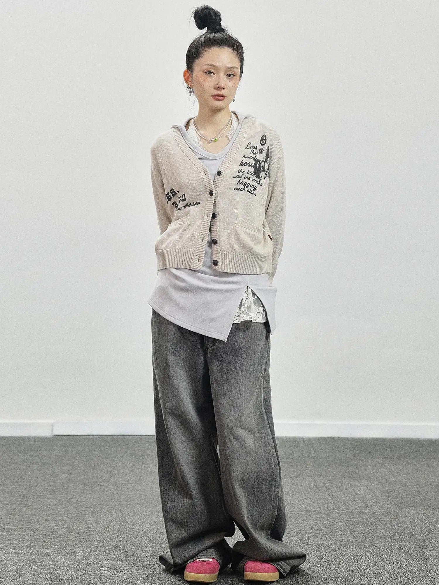 Vintage Love Knit Sweater With Lennon Ono Print
