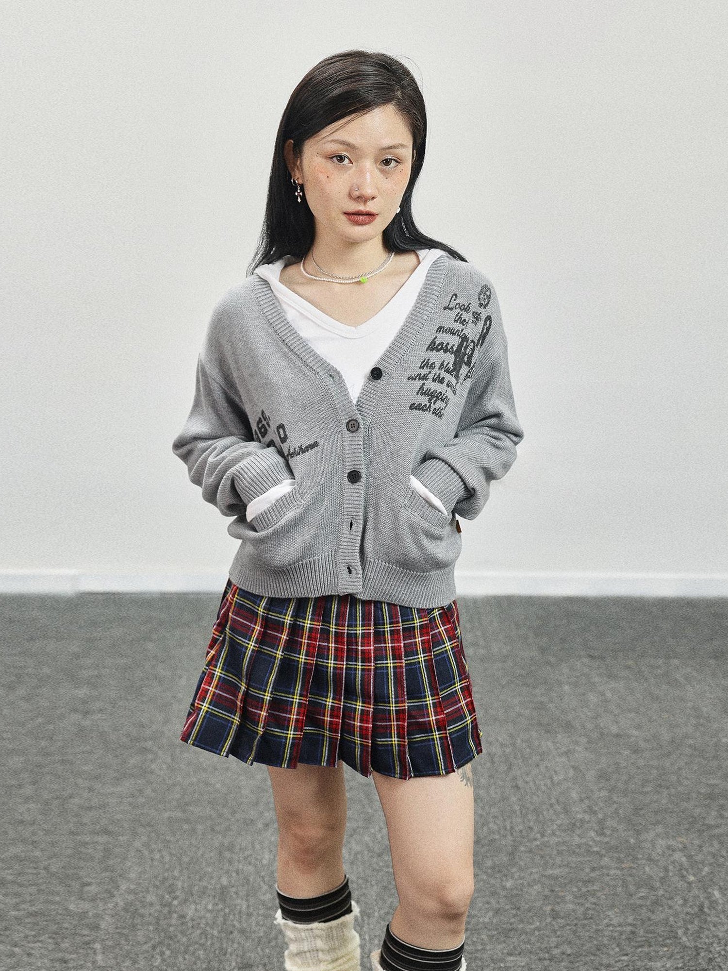 Achihara Vintage Love Knit Sweater With Lennon Ono Print