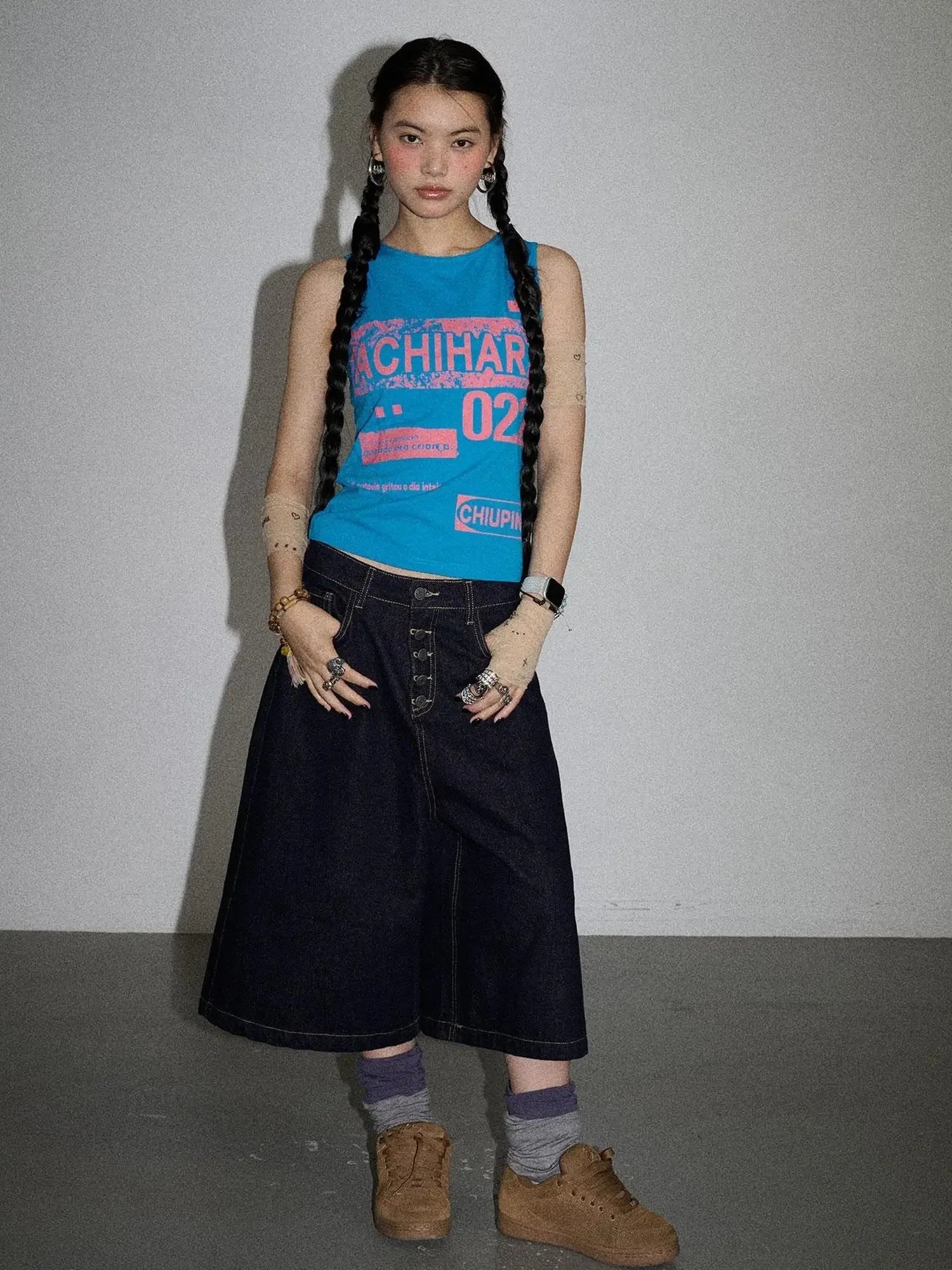 Vintage Pixel Print Summer Vest