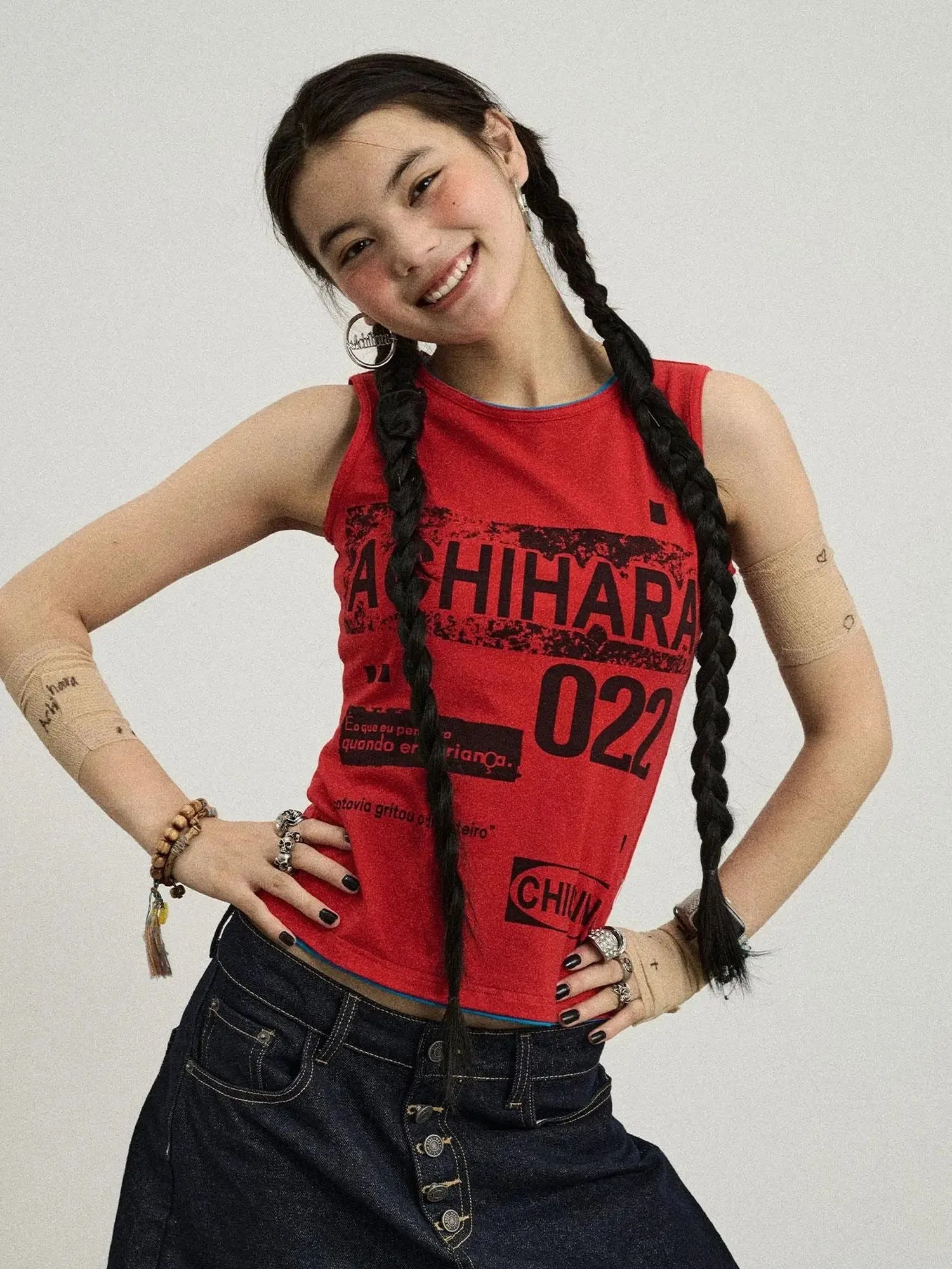 Vintage Pixel Print Summer Vest