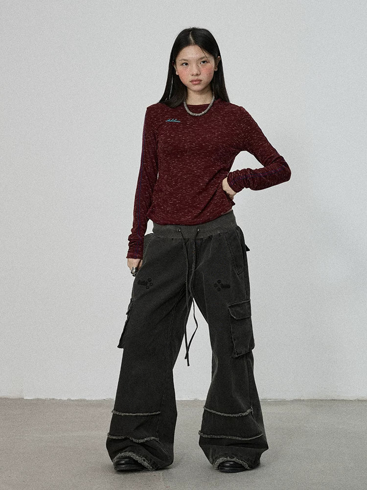 Achihara Vintage Star Work Pants With Adjustable Cuffs-5