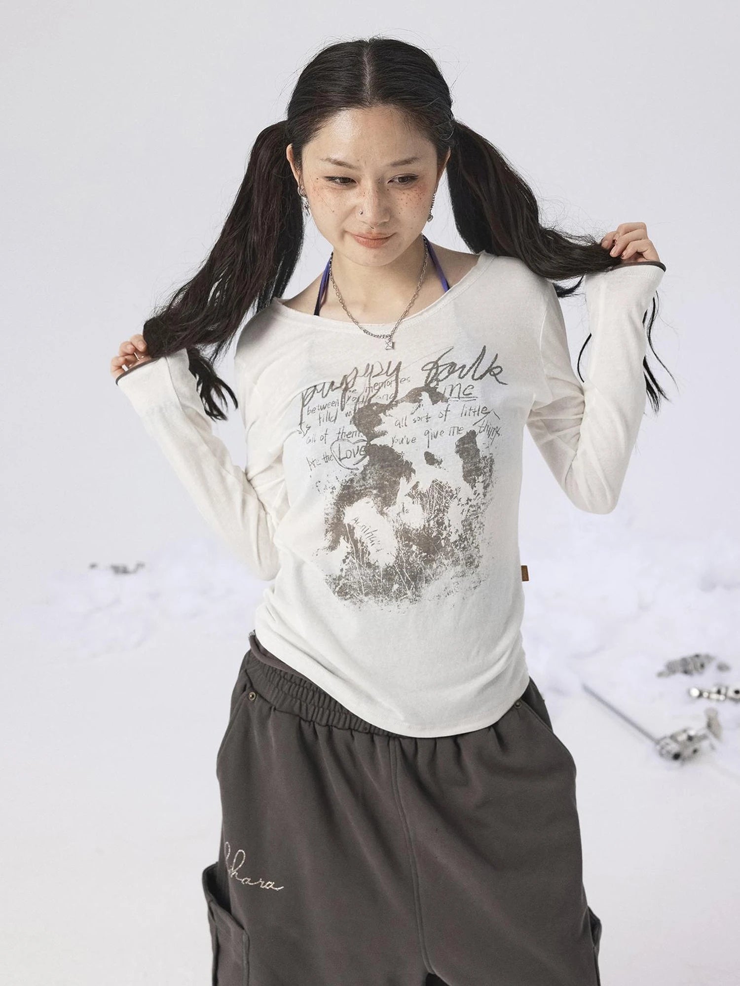 Vintage Sunscreen Pure Color Long Sleeve T Shirt