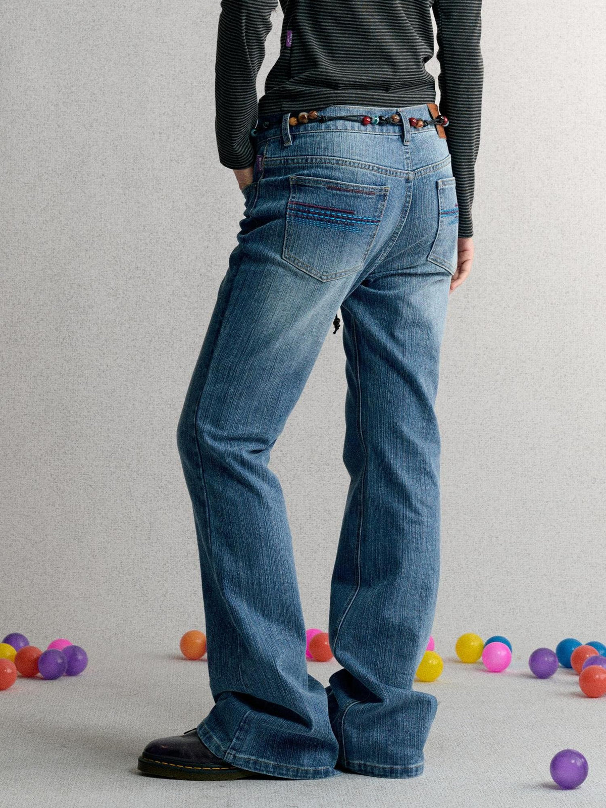 Achihara Vintage Wash Embroidered Denim Women&