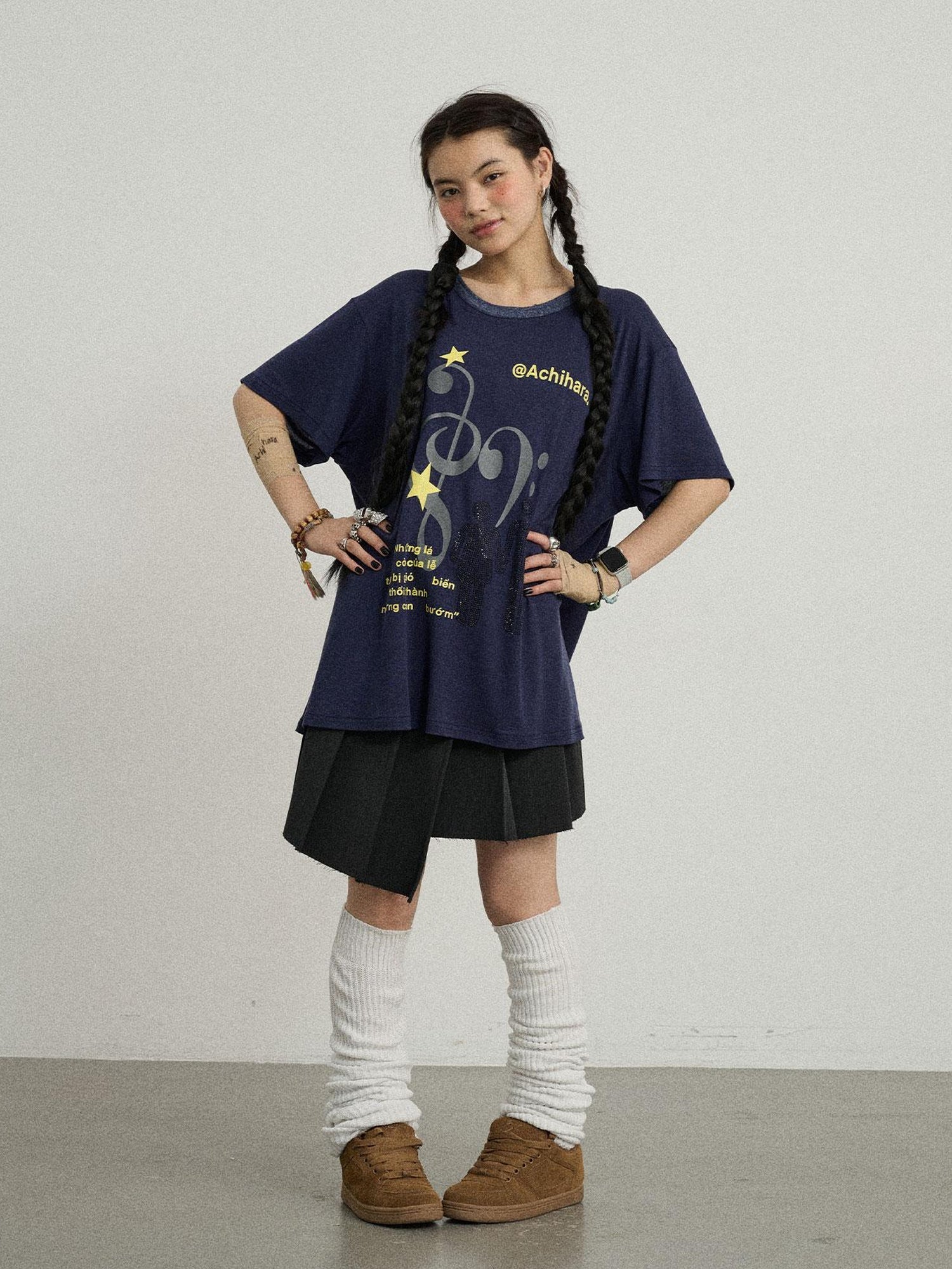 Achihara Volcanic Sculpture Pleated Skirt