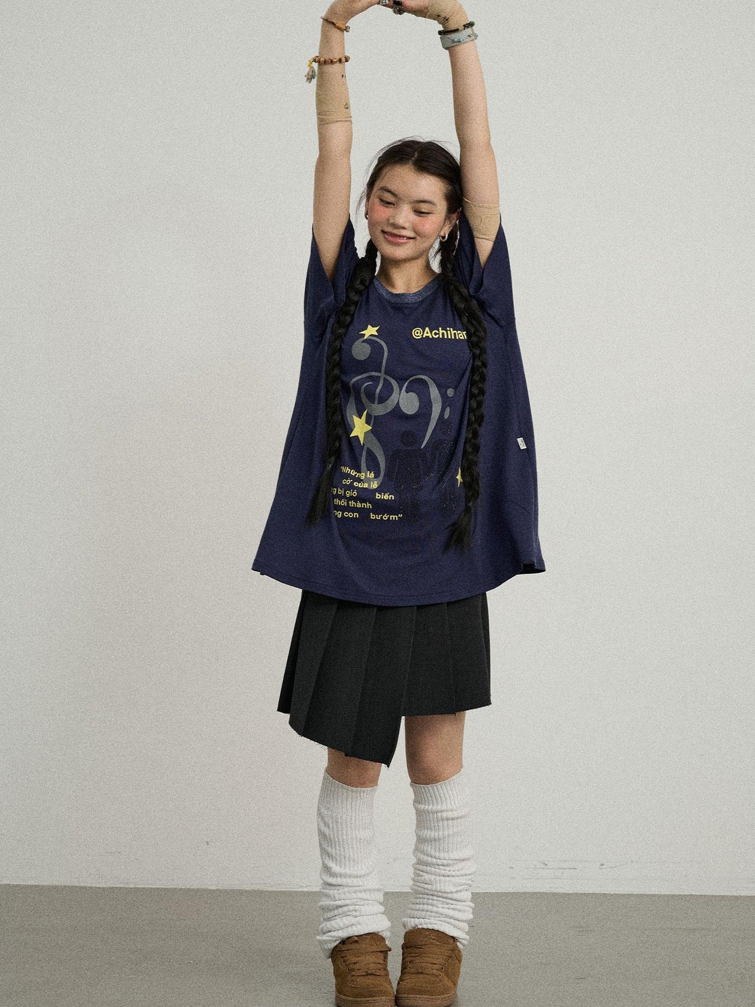 Achihara Volcanic Sculpture Pleated Skirt