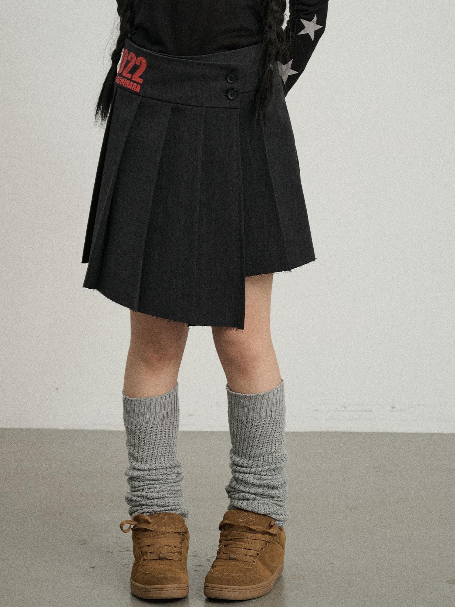 Achihara Volcanic Sculpture Pleated Skirt