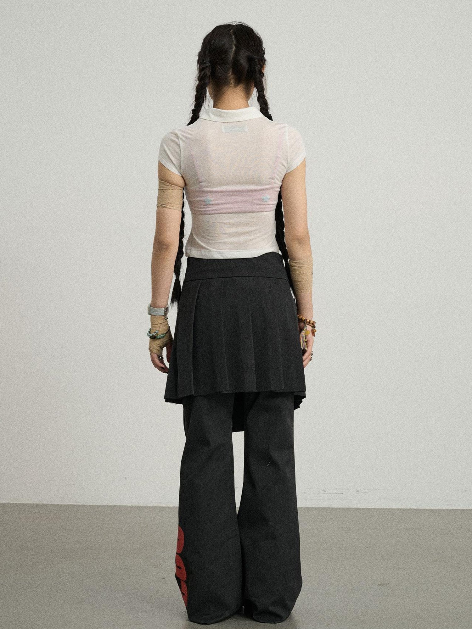 Achihara Volcanic Sculpture Wide Leg Trousers