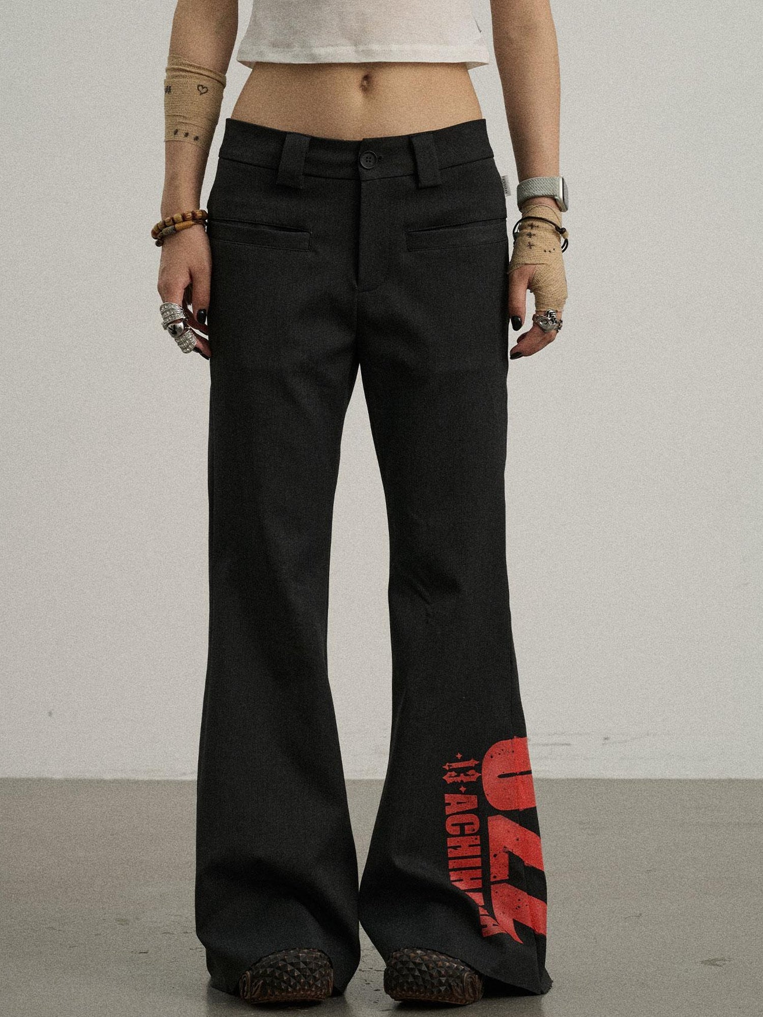 Achihara Volcanic Sculpture Wide Leg Trousers