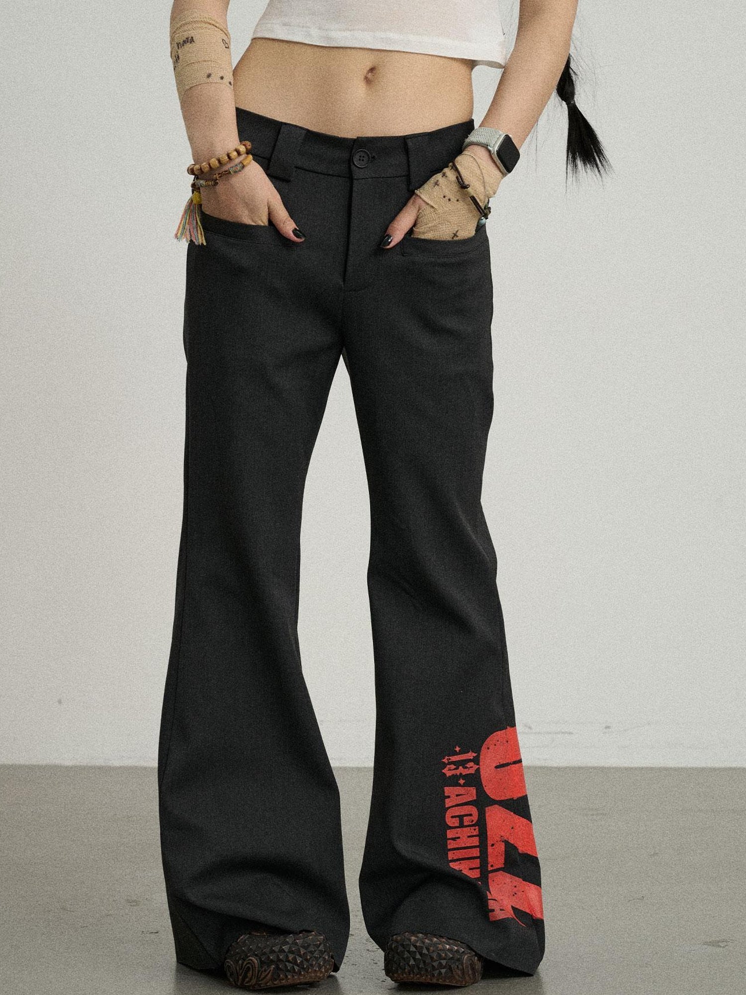 Achihara Volcanic Sculpture Wide Leg Trousers