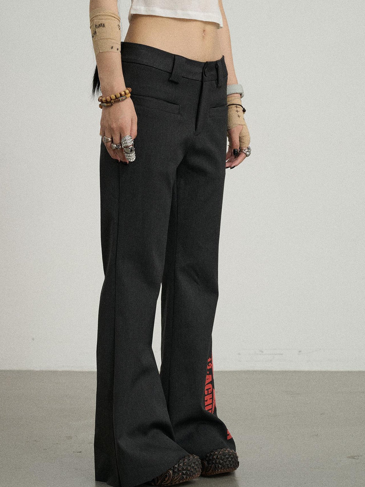 Achihara Volcanic Sculpture Wide Leg Trousers
