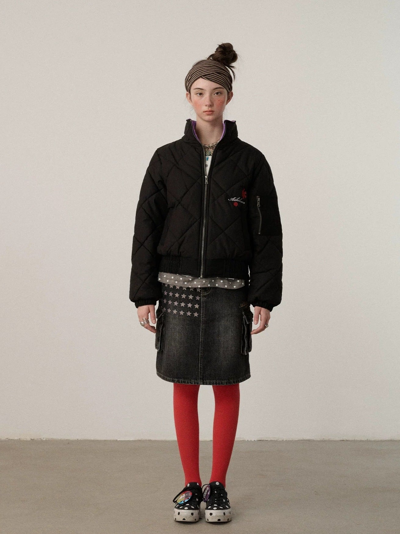 Achihara Warm Straight Fit Stand Collar Zip Commuter Women Solid Puffer Jacket