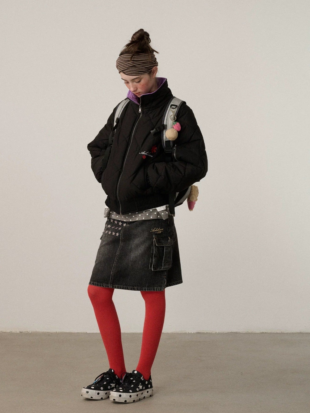 Achihara Warm Straight Fit Stand Collar Zip Commuter Women Solid Puffer Jacket