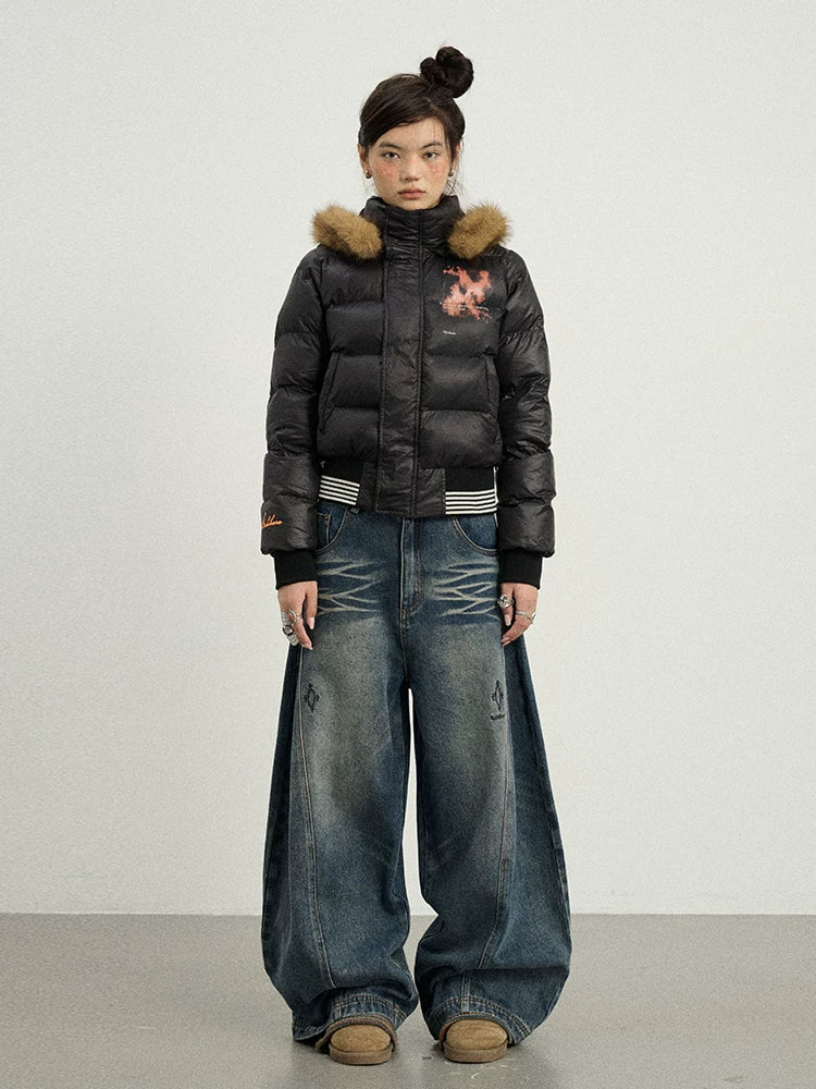 Achihara Warm Thickened Hooded Zip Front Long Sleeve For Women Quilted Puffer Jacket-1