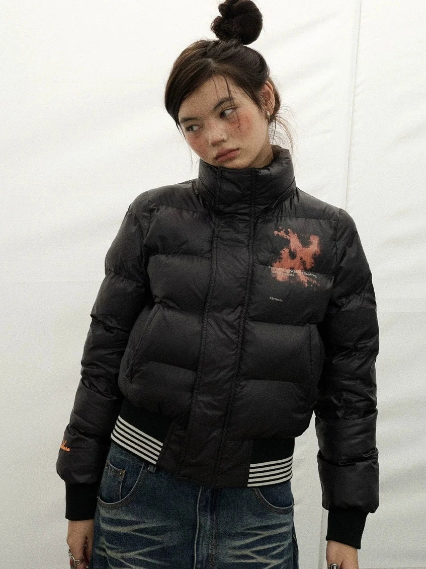 Achihara Warm Thickened Hooded Zip Front Long Sleeve For Women Quilted Puffer Jacket