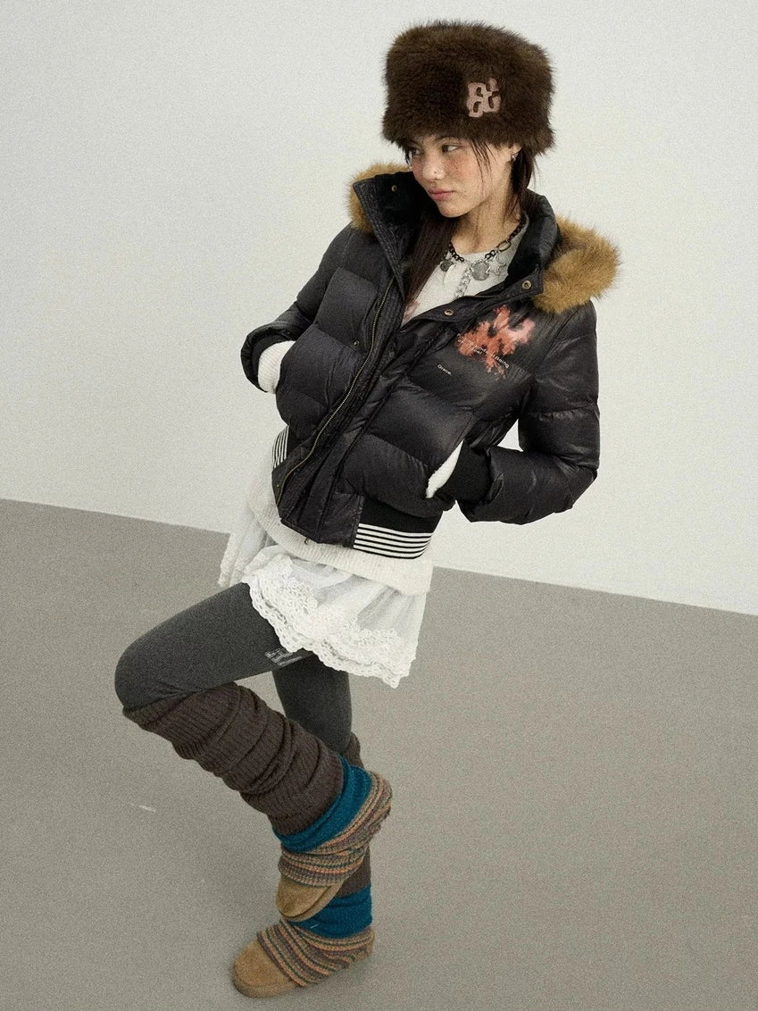 Achihara Warm Thickened Hooded Zip Front Long Sleeve For Women Quilted Puffer Jacket