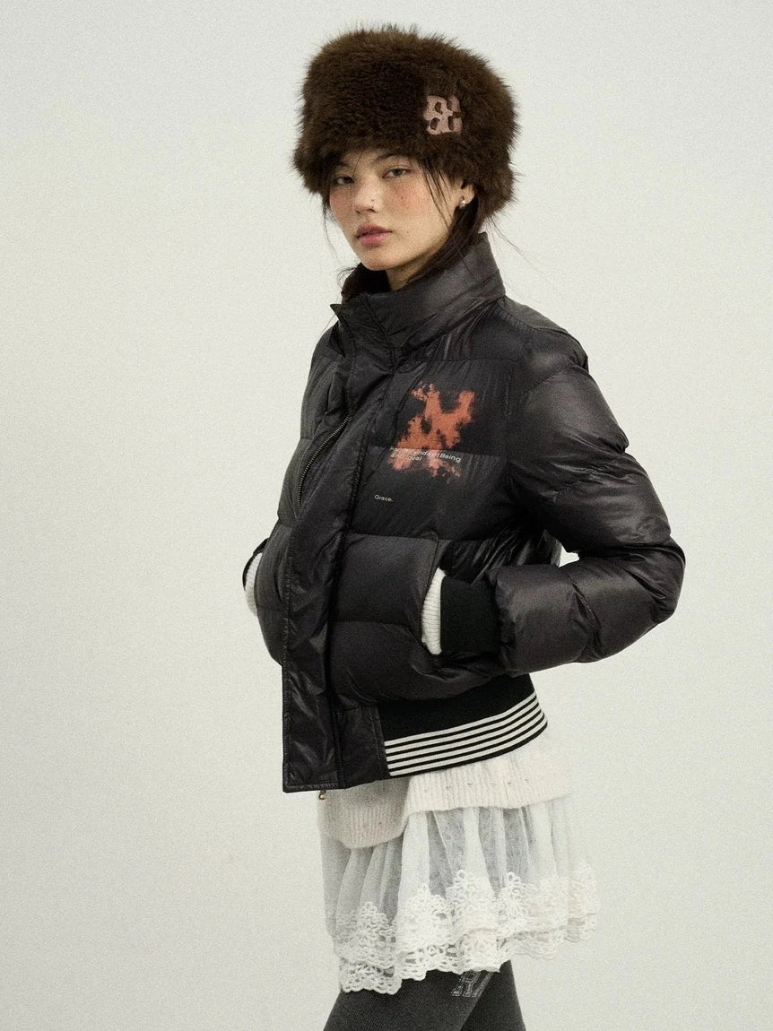 Achihara Warm Thickened Hooded Zip Front Long Sleeve For Women Quilted Puffer Jacket