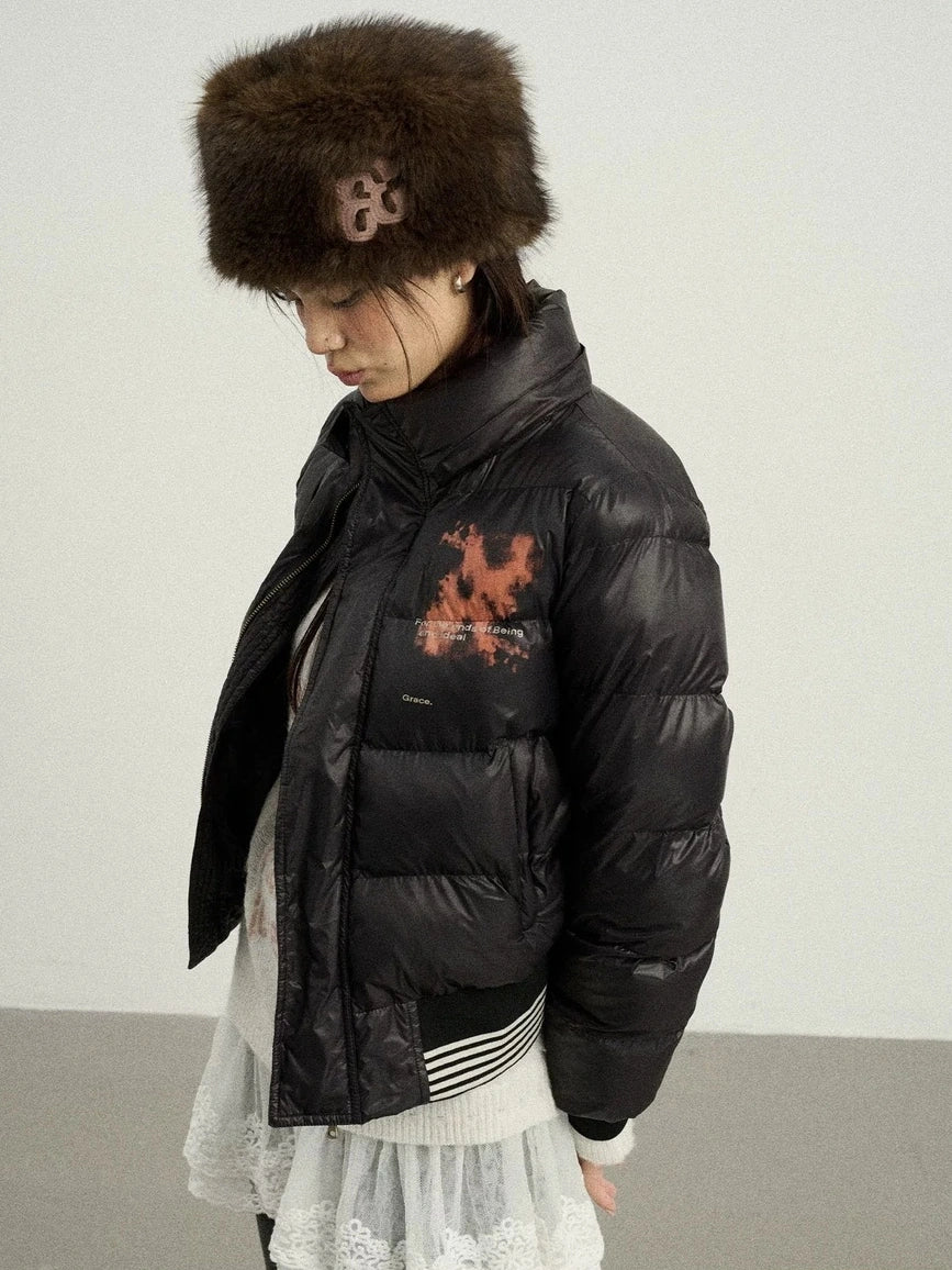 Achihara Warm Thickened Hooded Zip Front Long Sleeve For Women Quilted Puffer Jacket