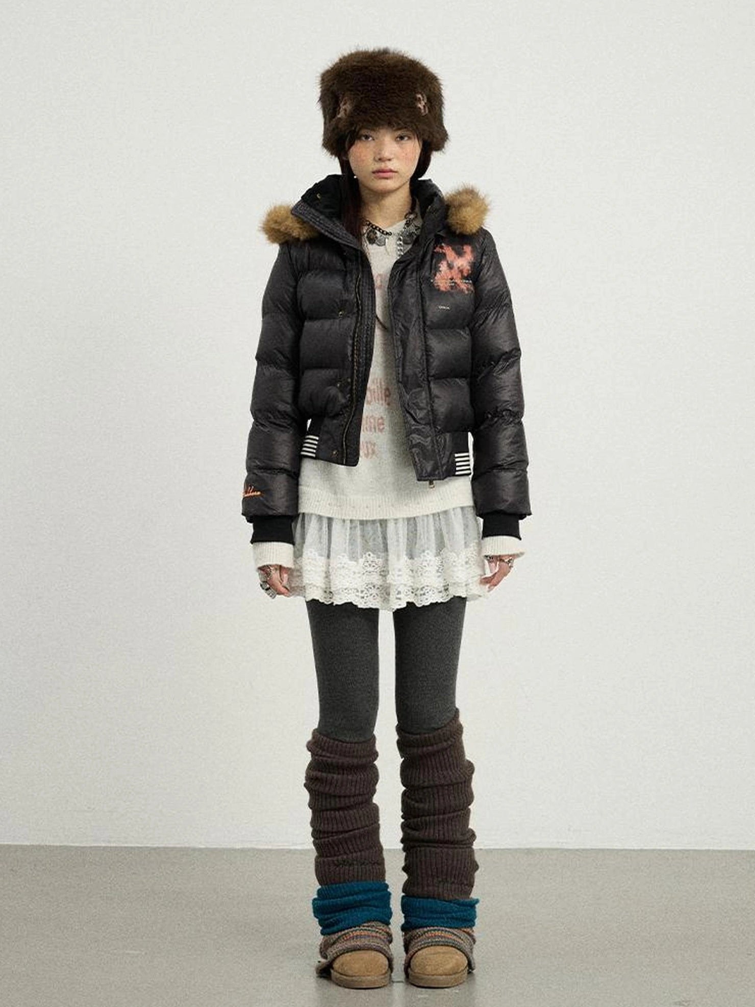 Achihara Warm Thickened Hooded Zip Front Long Sleeve For Women Quilted Puffer Jacket