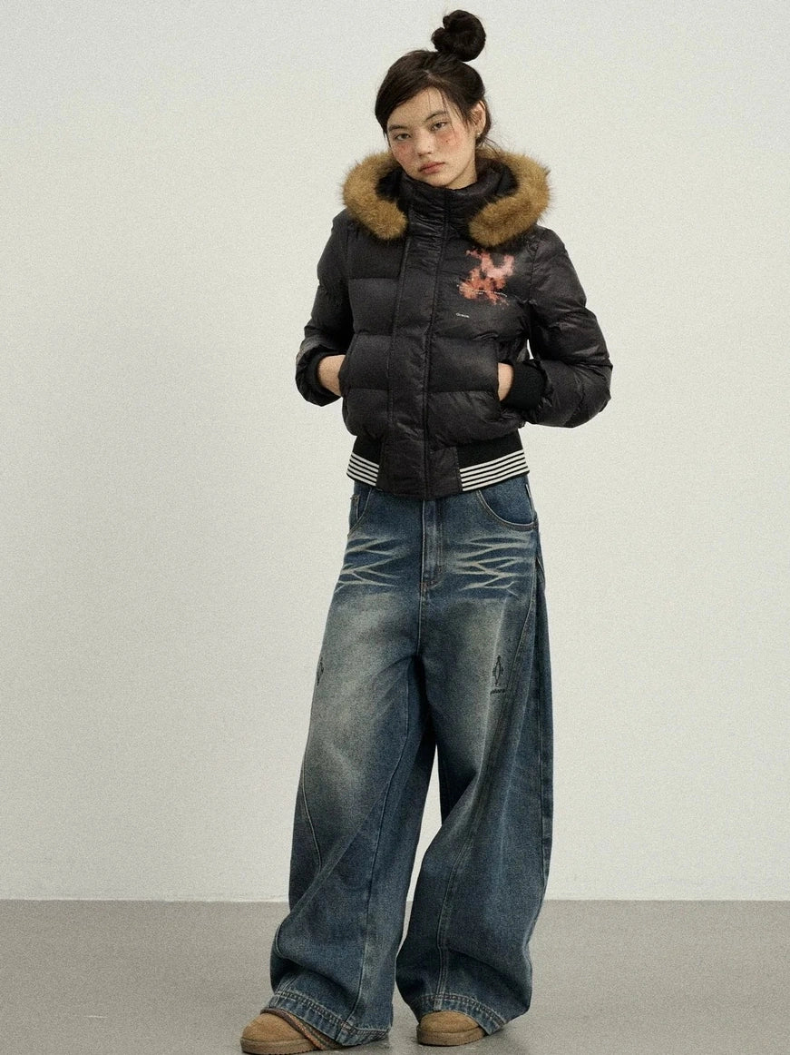 Achihara Warm Thickened Hooded Zip Front Long Sleeve For Women Quilted Puffer Jacket