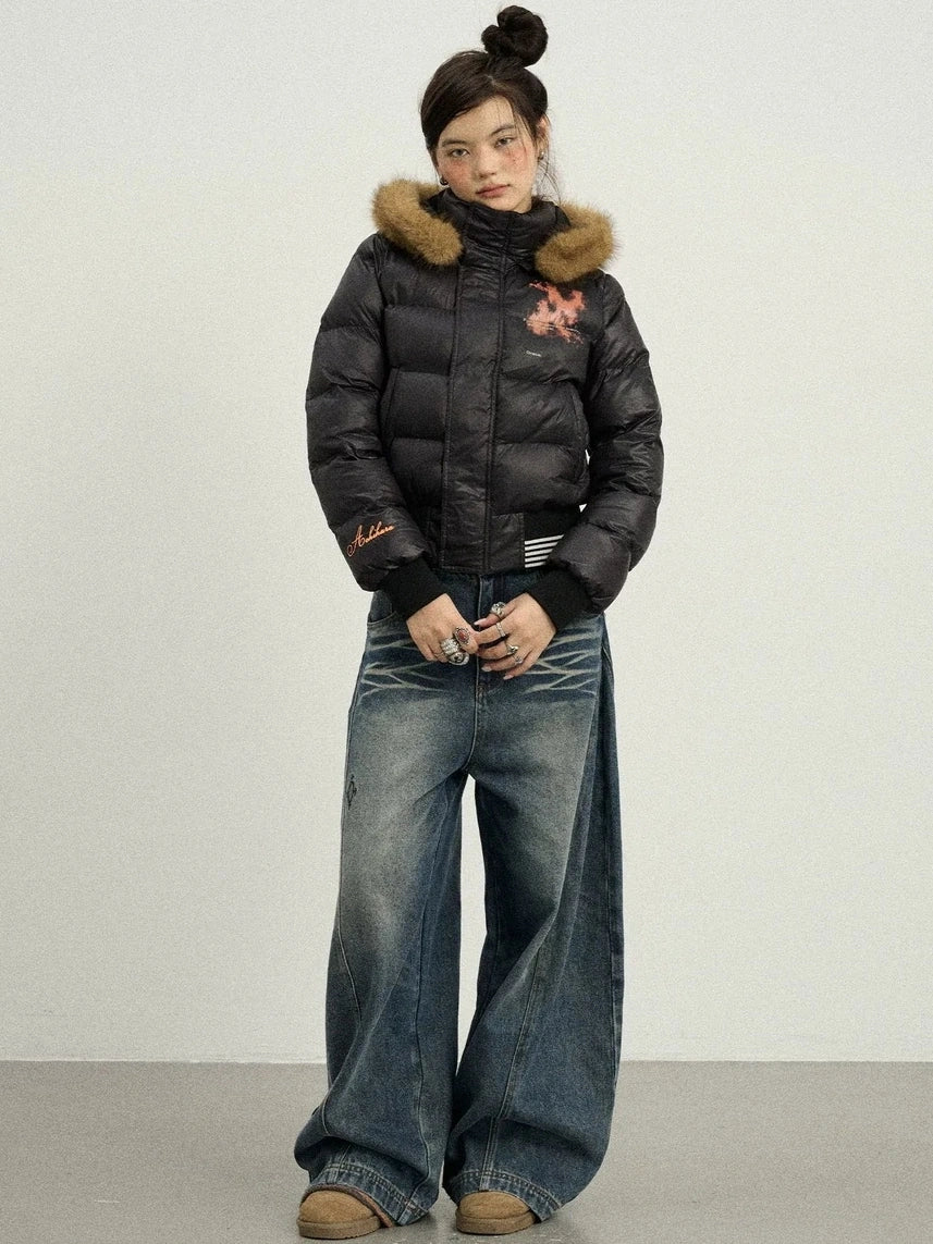 Achihara Warm Thickened Hooded Zip Front Long Sleeve For Women Quilted Puffer Jacket