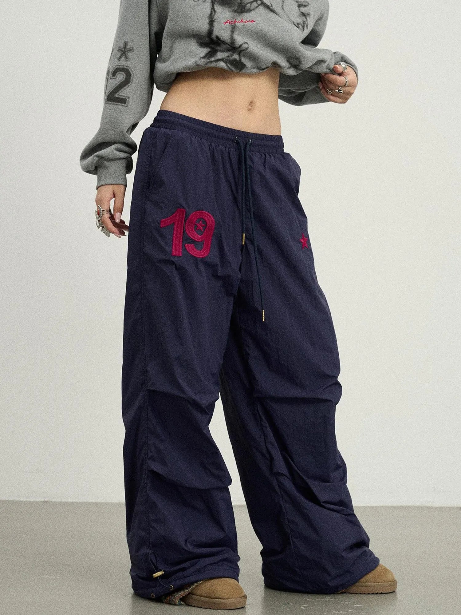 Winter Fleece Cargo Pants Waterproof Wide Leg