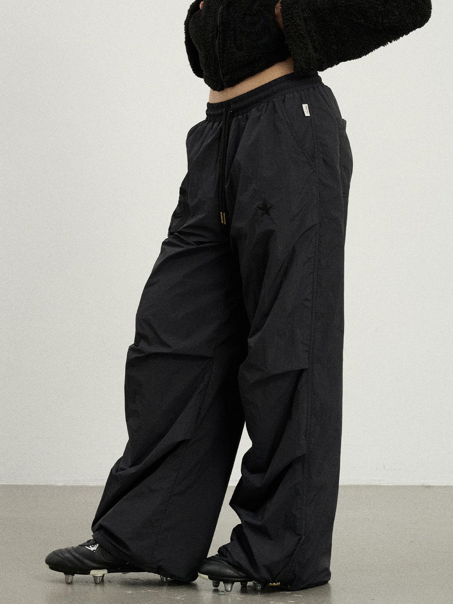 Achihara Winter Fleece Cargo Pants Waterproof Wide Leg