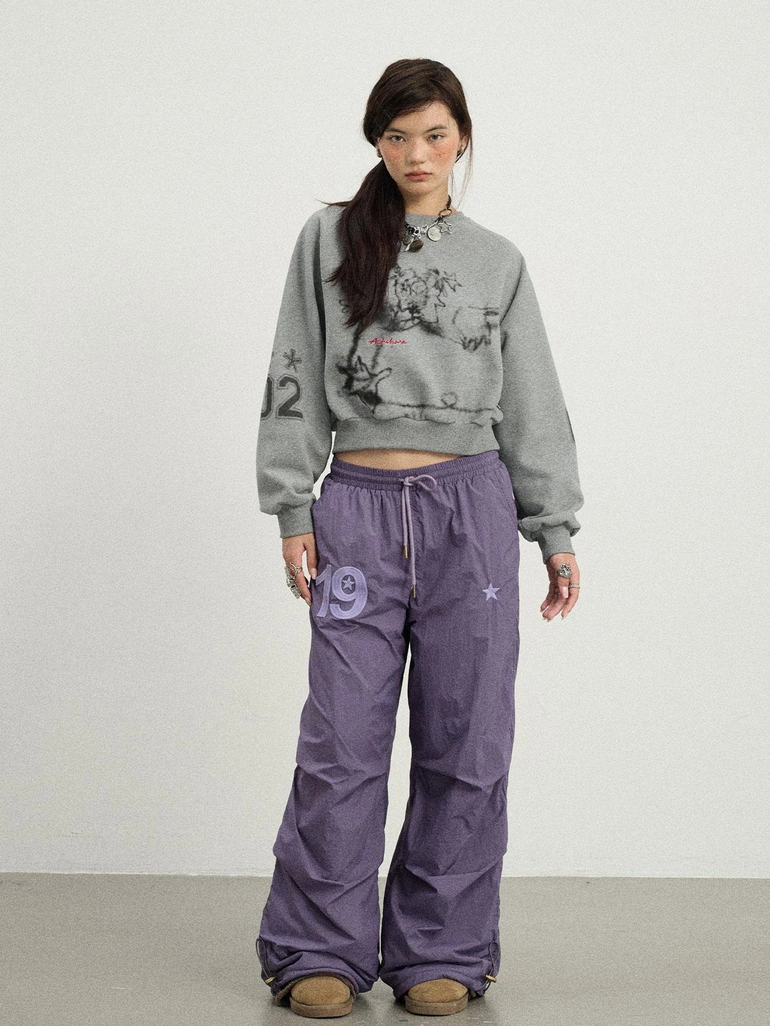 Winter Fleece Cargo Pants Waterproof Wide Leg