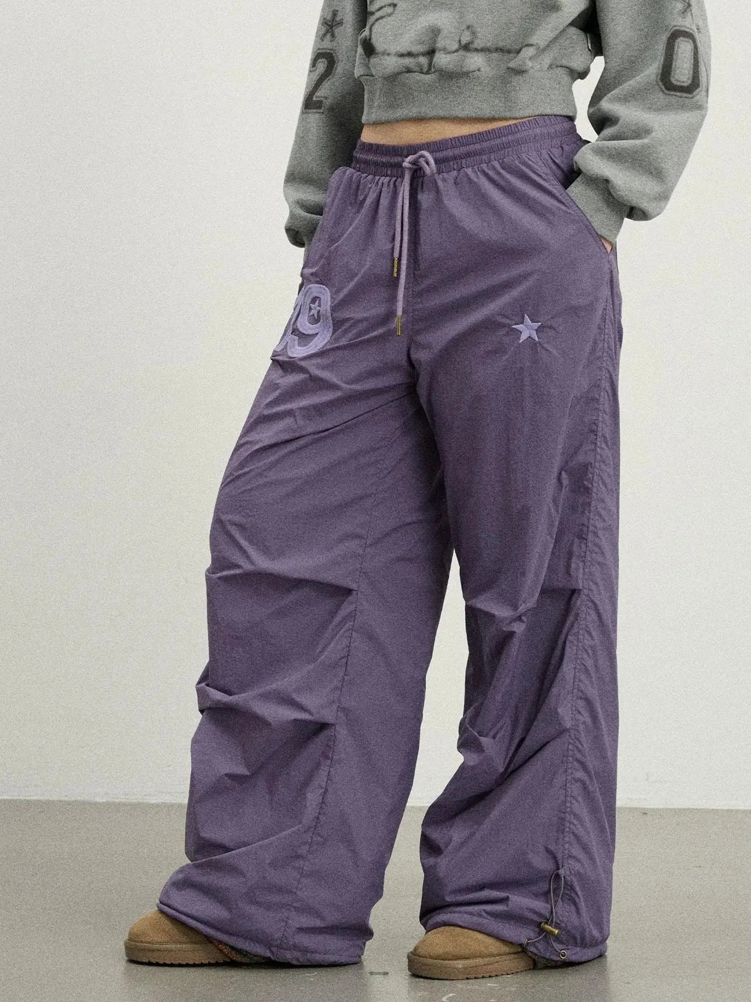 Winter Fleece Cargo Pants Waterproof Wide Leg