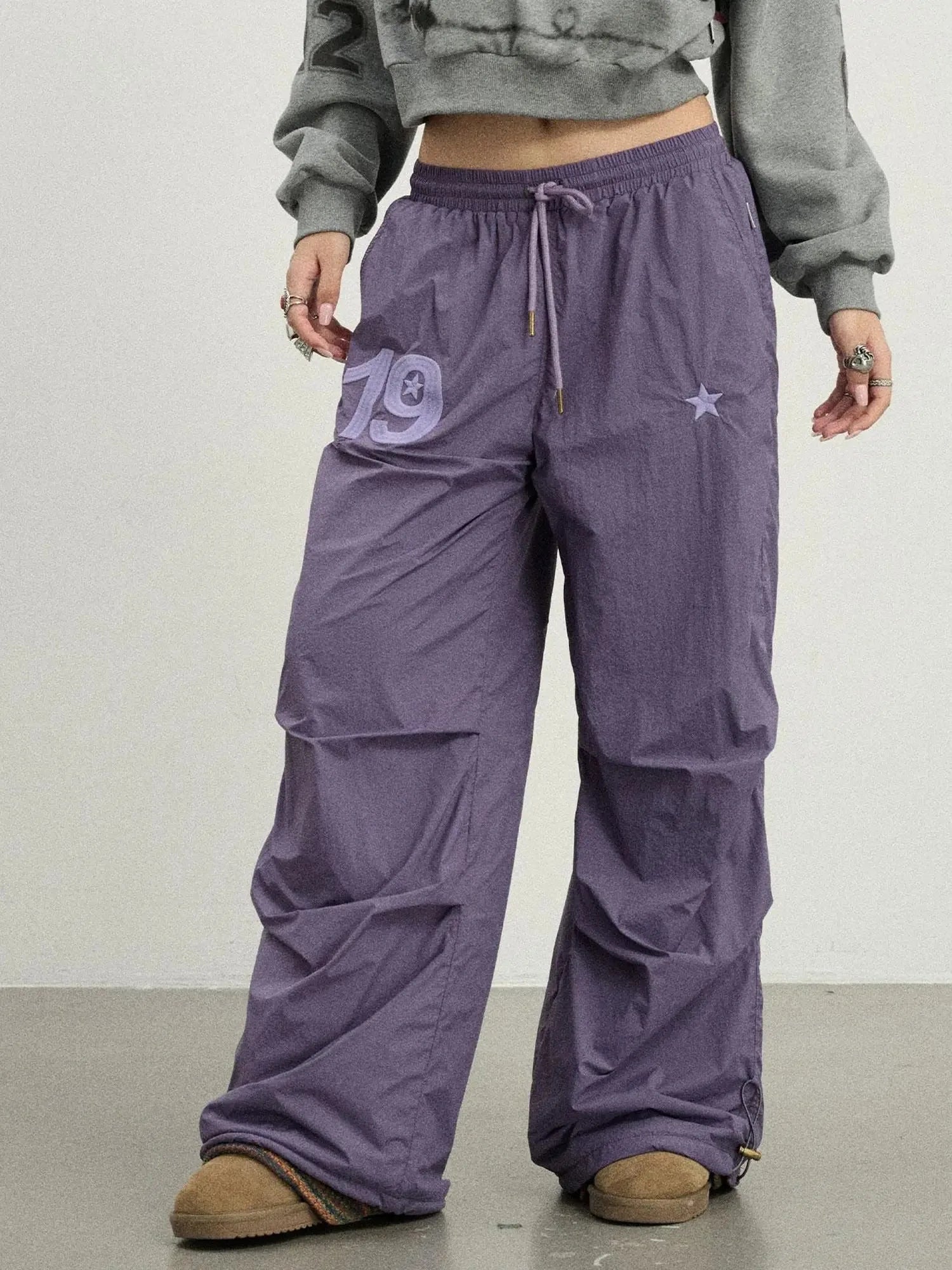 Winter Fleece Cargo Pants Waterproof Wide Leg
