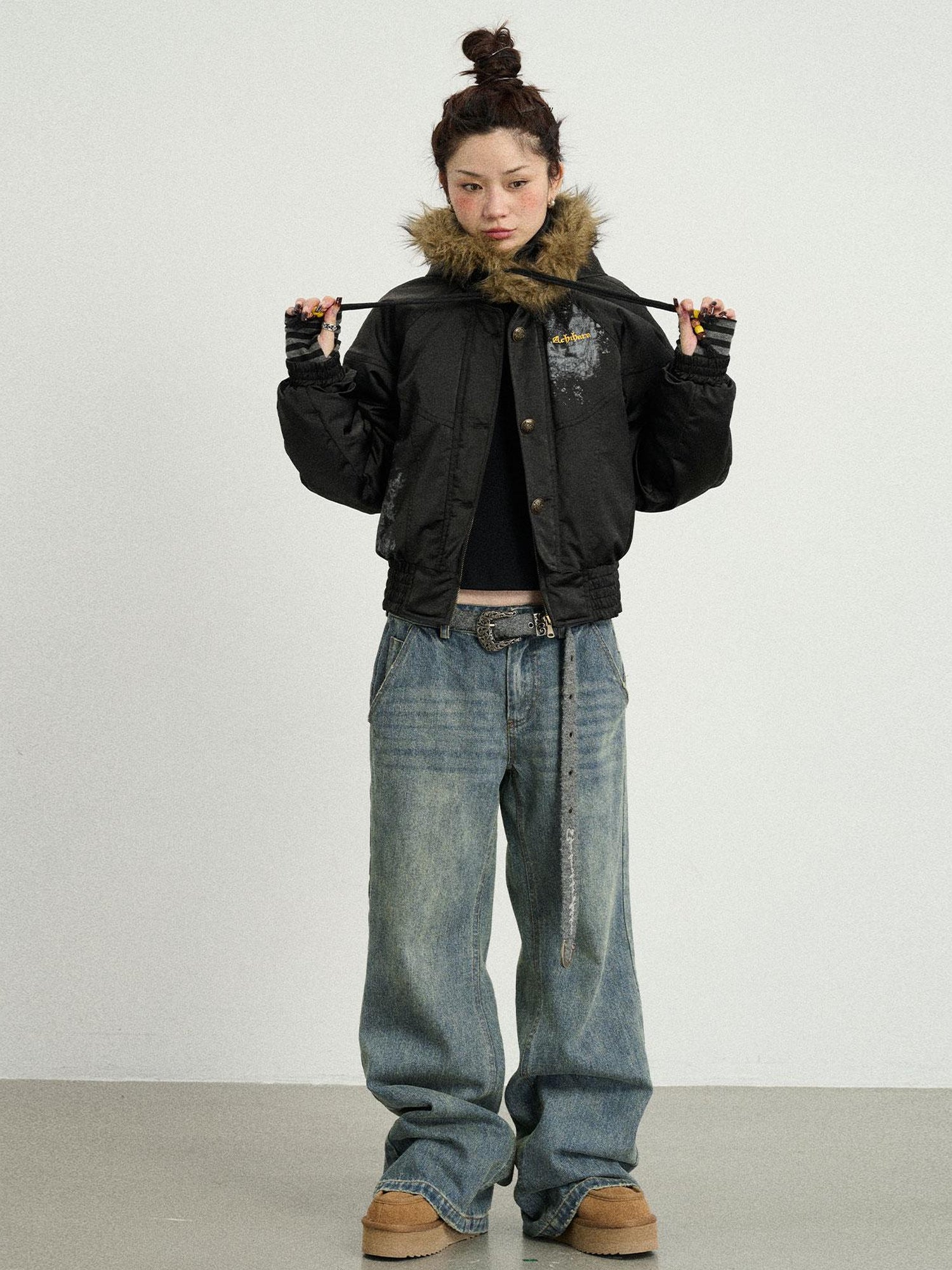 Achihara Winter Musta Puffer Coat