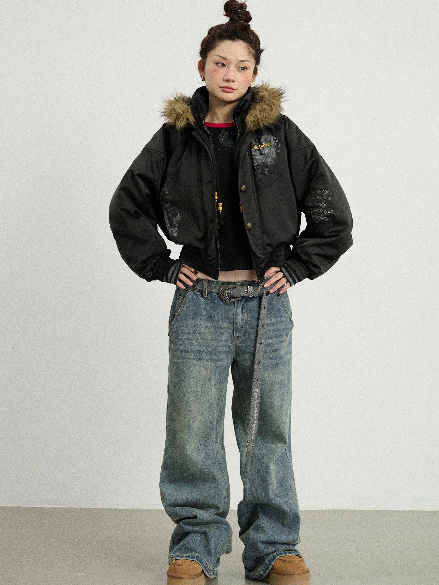 Achihara Winter Musta Puffer Coat