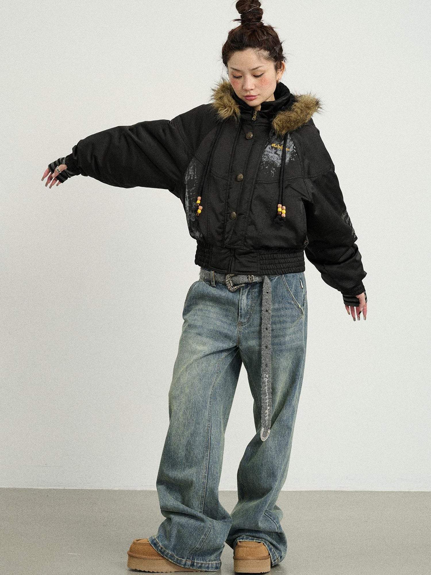 Achihara Winter Musta Puffer Coat