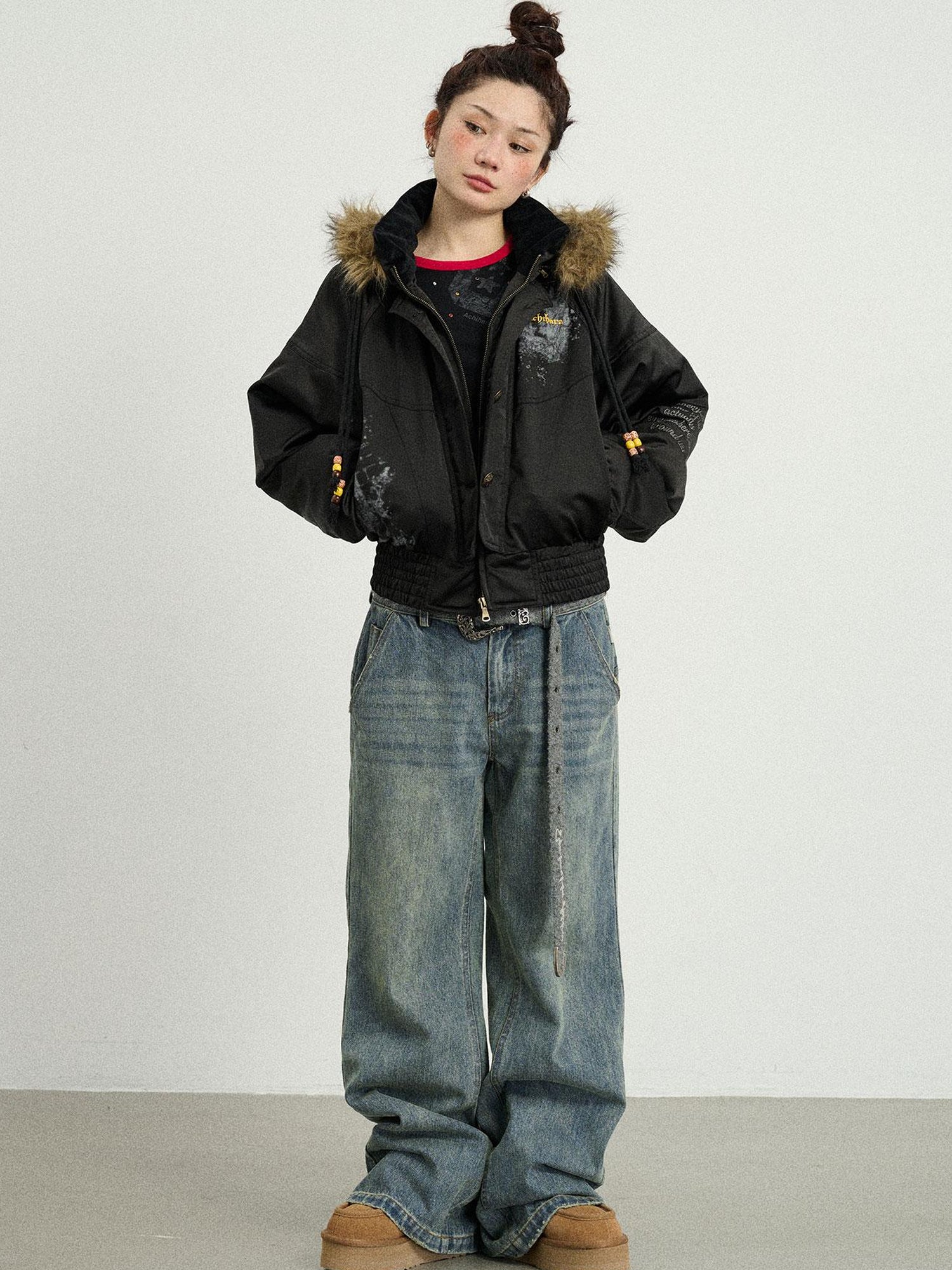 Achihara Winter Musta Puffer Coat