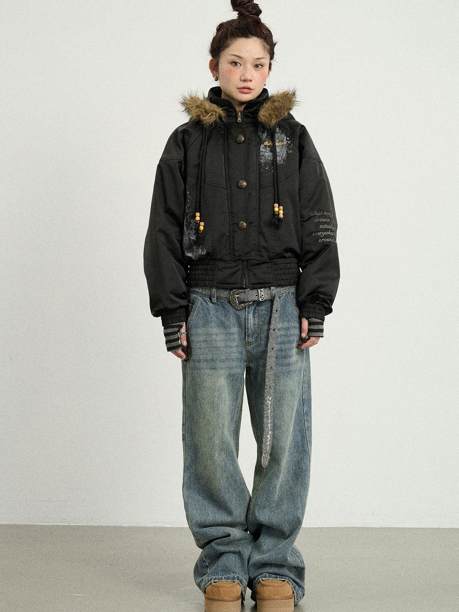 Achihara Winter Musta Puffer Coat